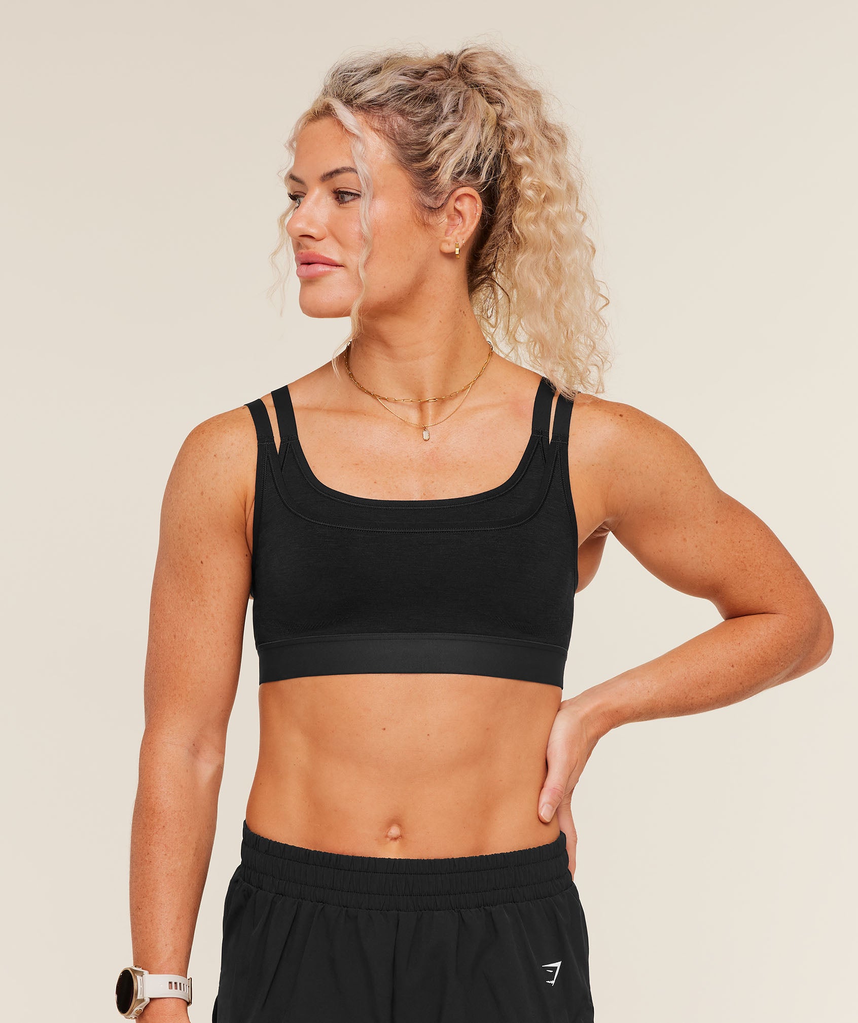 Gymshark Relay Seamless Medium Support Sports Bra - Black