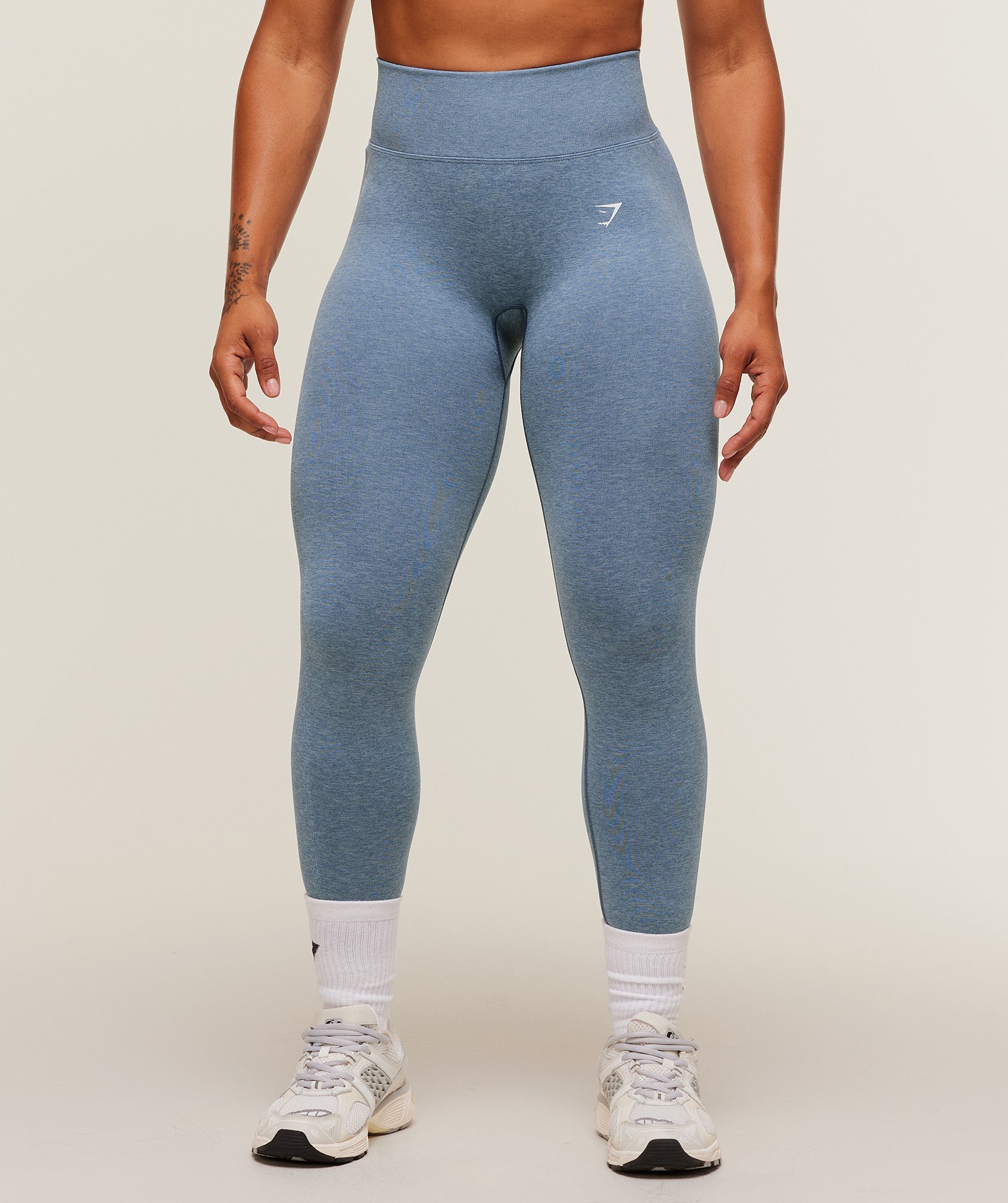 Gymshark Lift Seamless High-Rise Leggings - Worn Blue/Peri Blue Marl