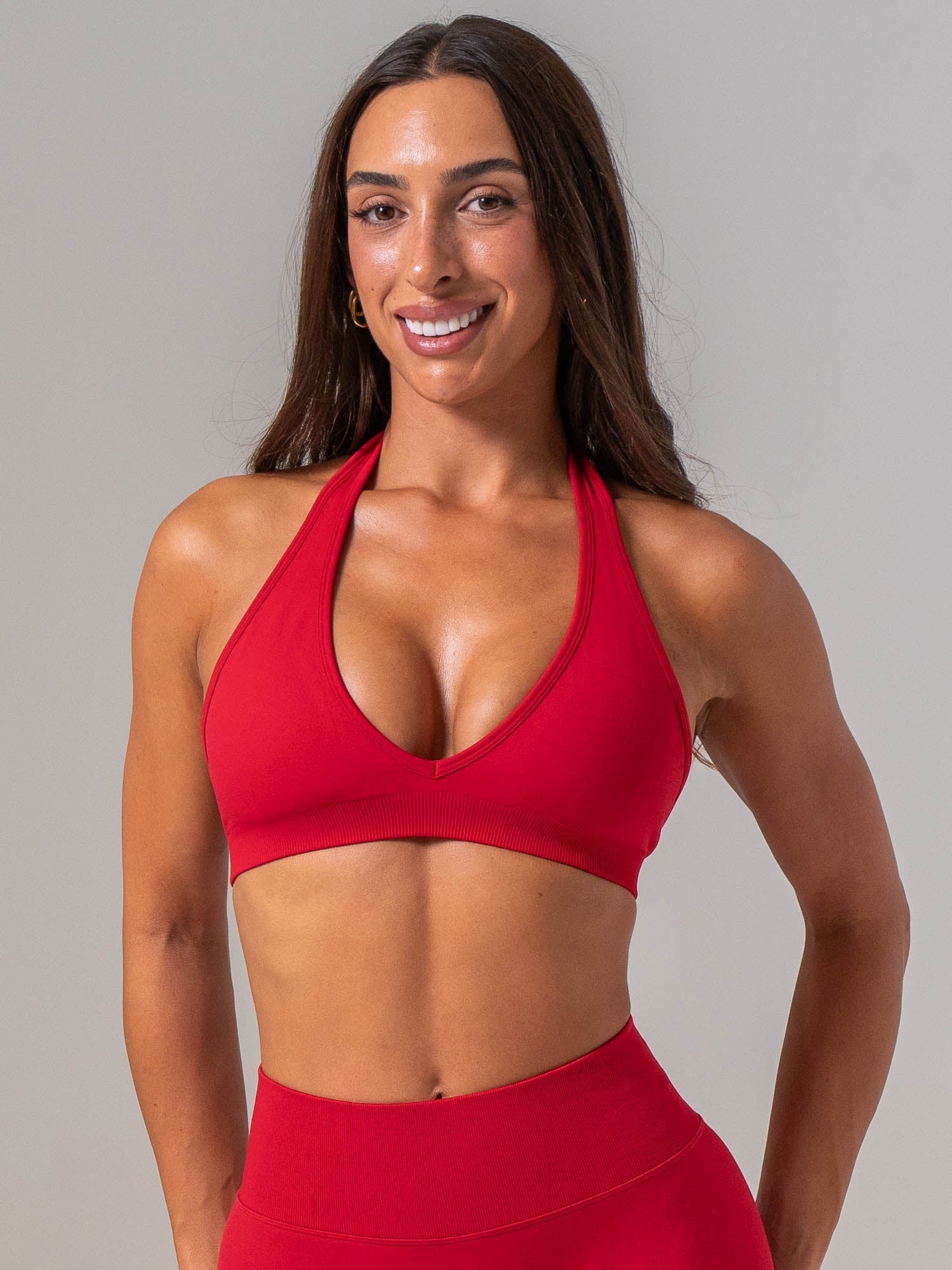 Sculpt Seamless Halter Bra - Cherry