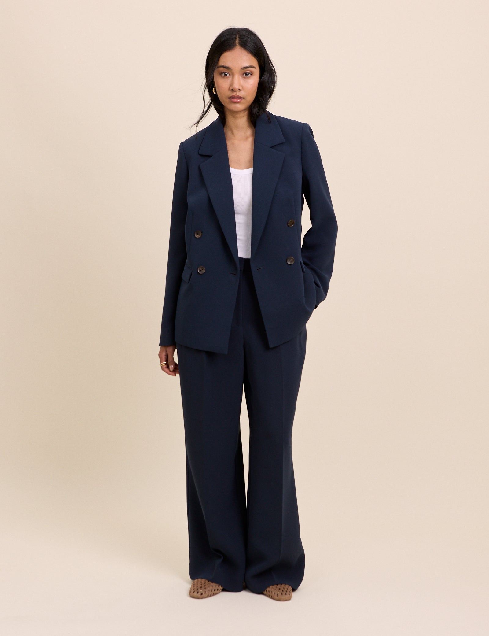 Navy Double Breasted Alicia Blazer