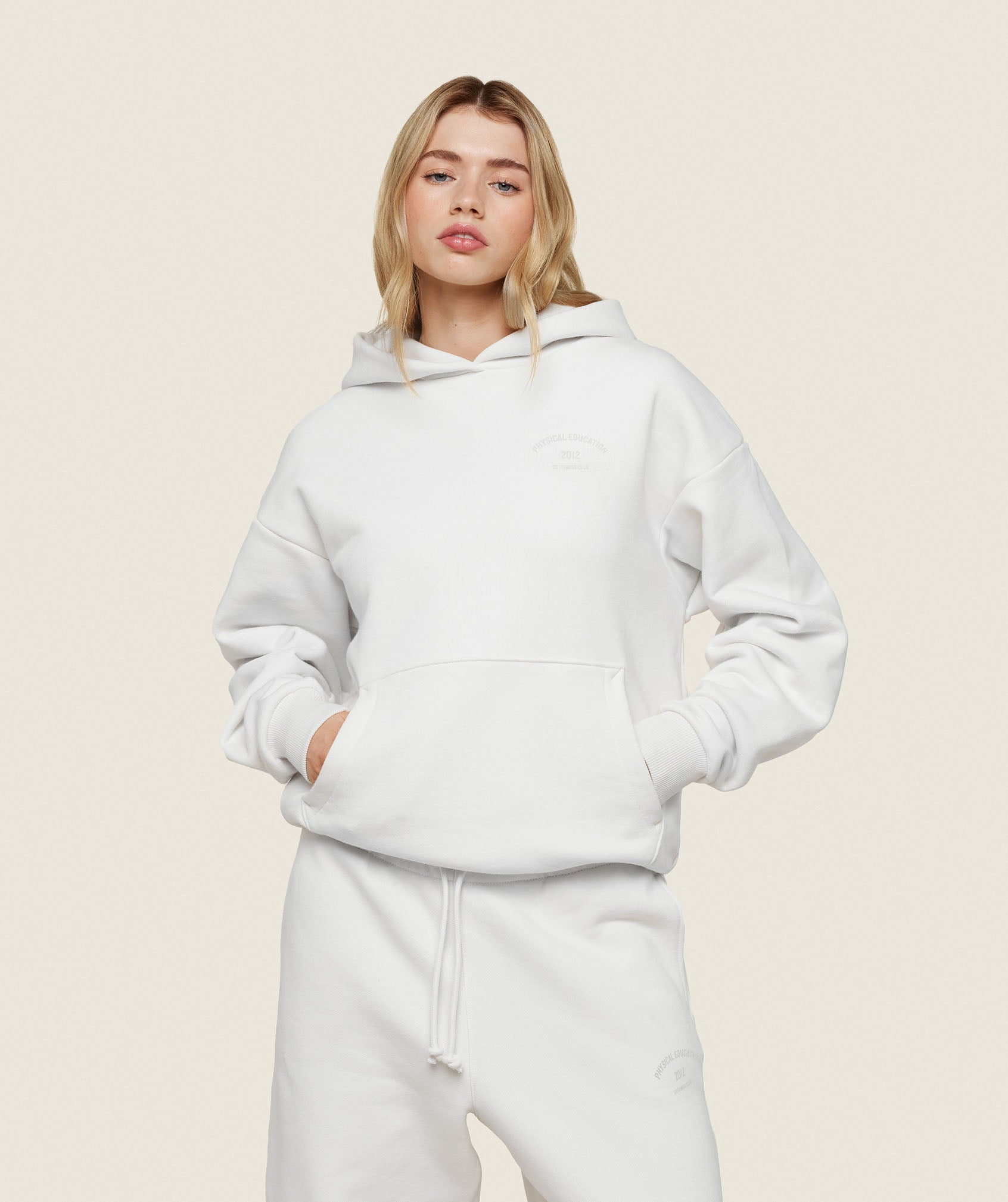 Gymshark PE Graphic Hoodie - Aster Stock Ecru White
