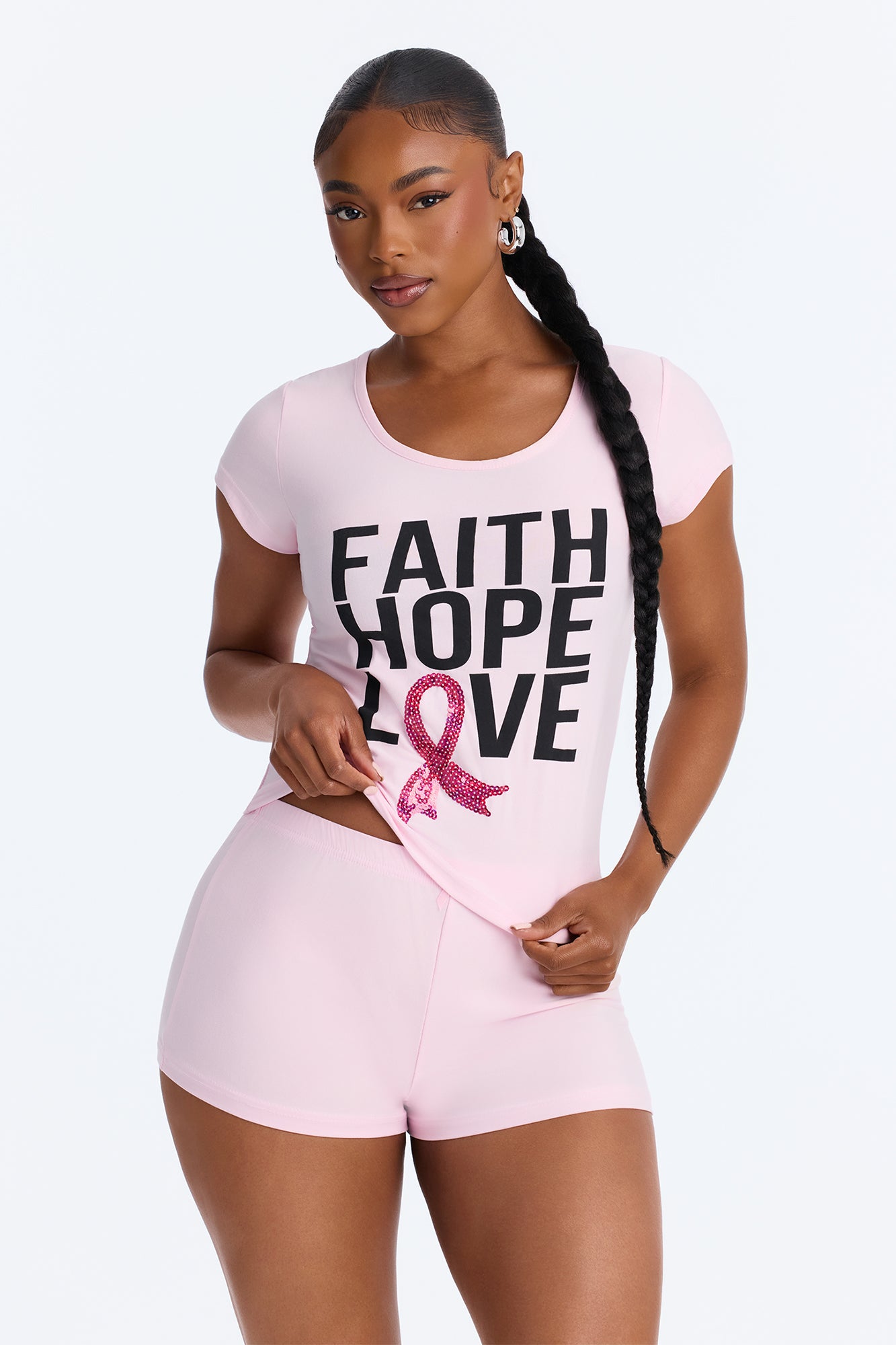 Faith & Hope PJ Short Set - Pink/combo