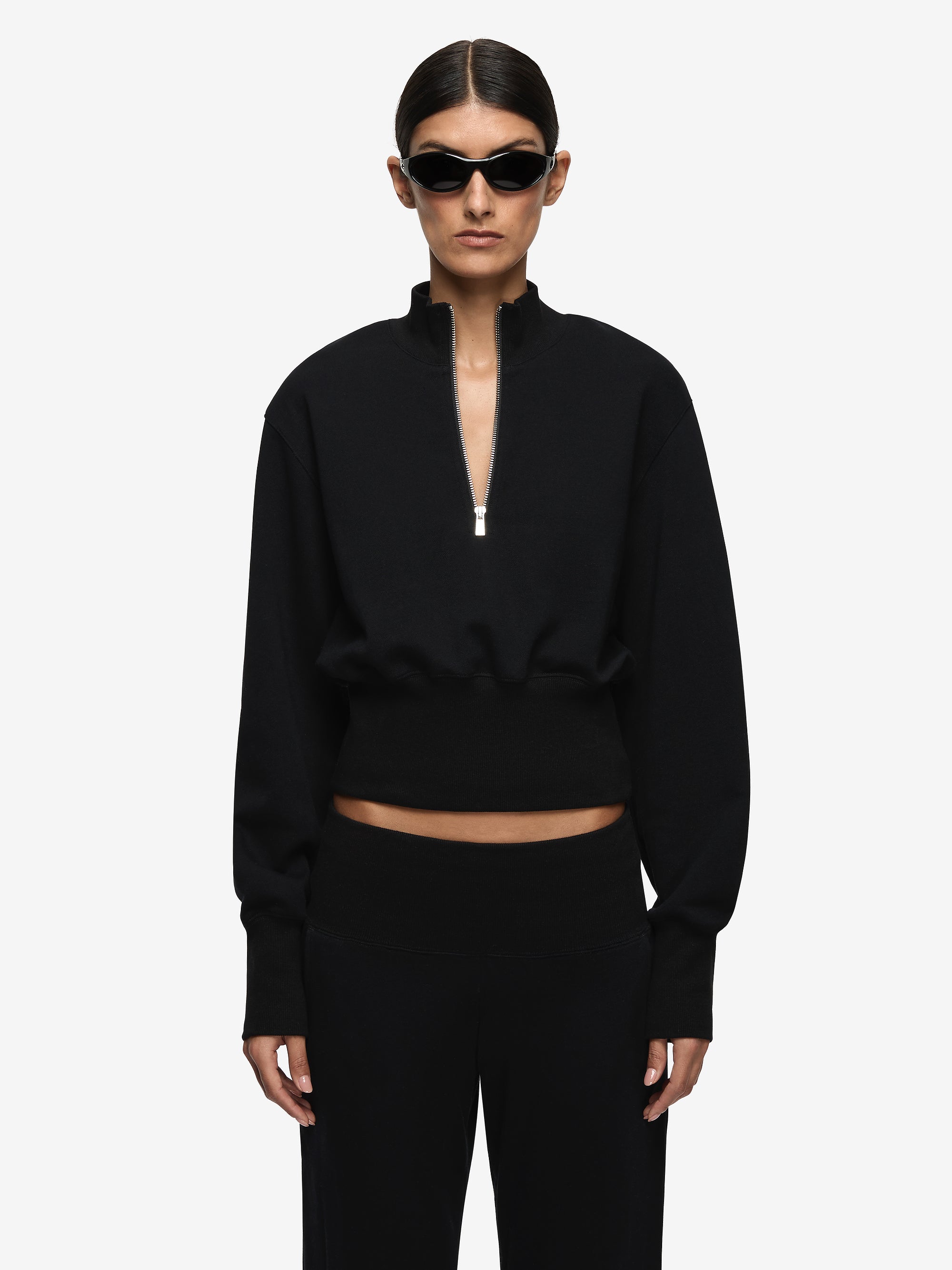STEPH HALF ZIPPER JUMPER - BLACK