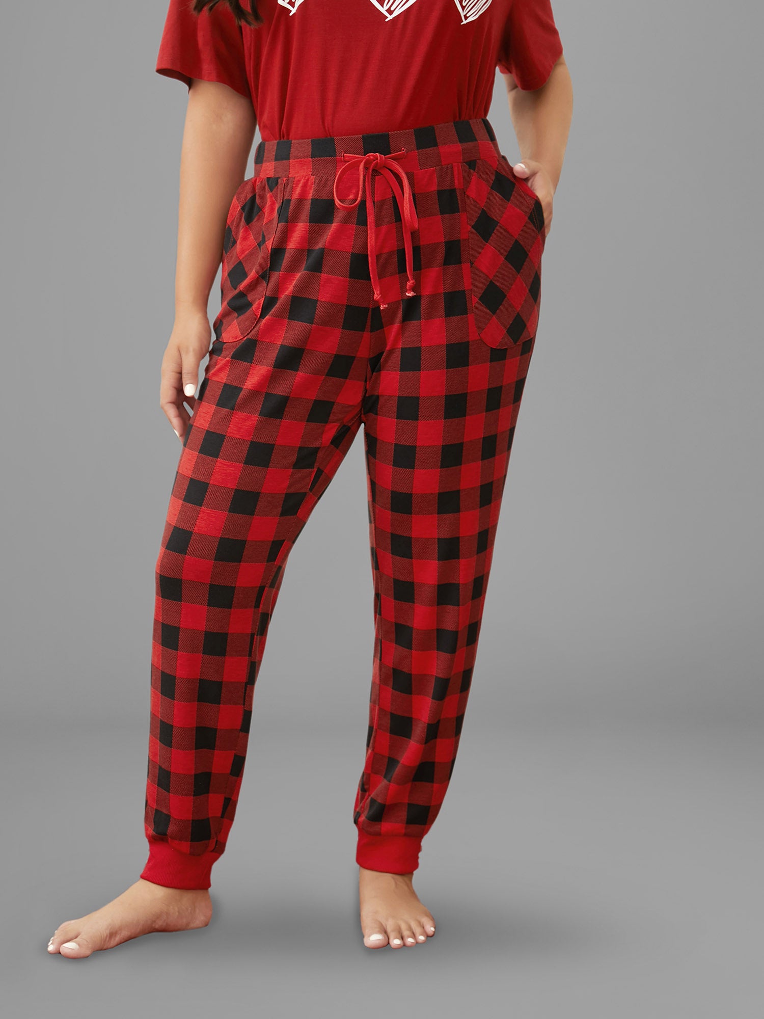 Plaid Slim-Fit Lounge Pants