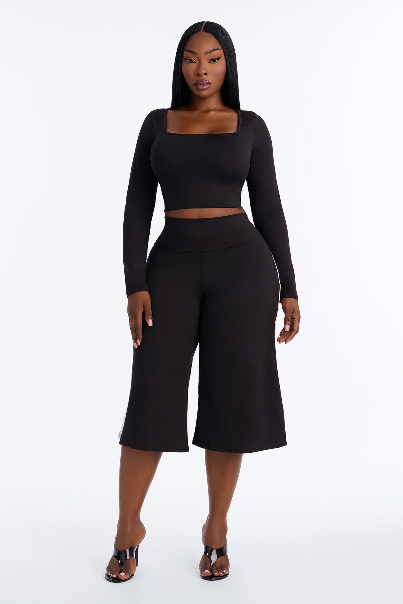 Enya Gaucho Pant Set - Black