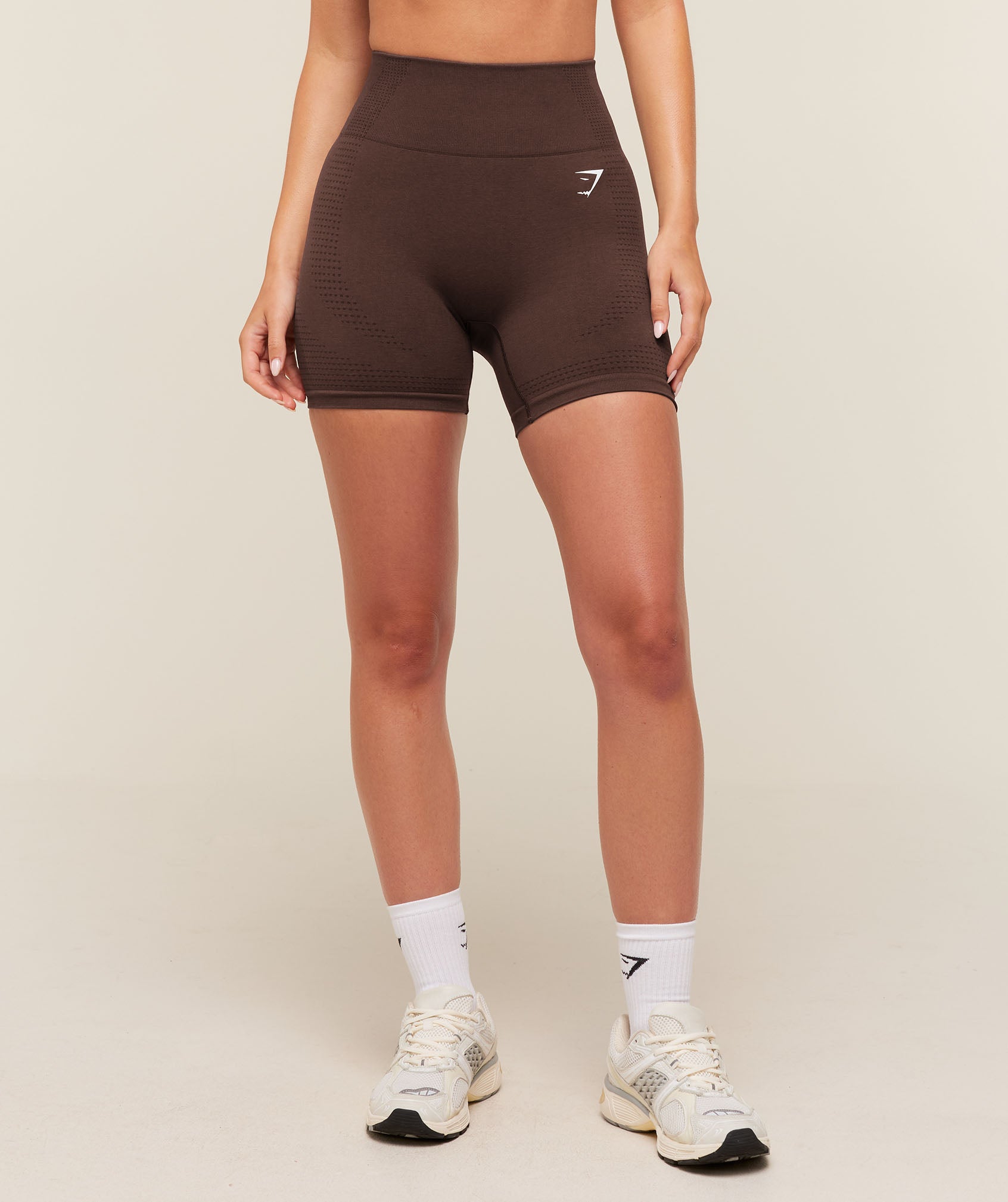 Gymshark Vital Seamless 2.0 Shorts - Rich Espresso Brown/Marl