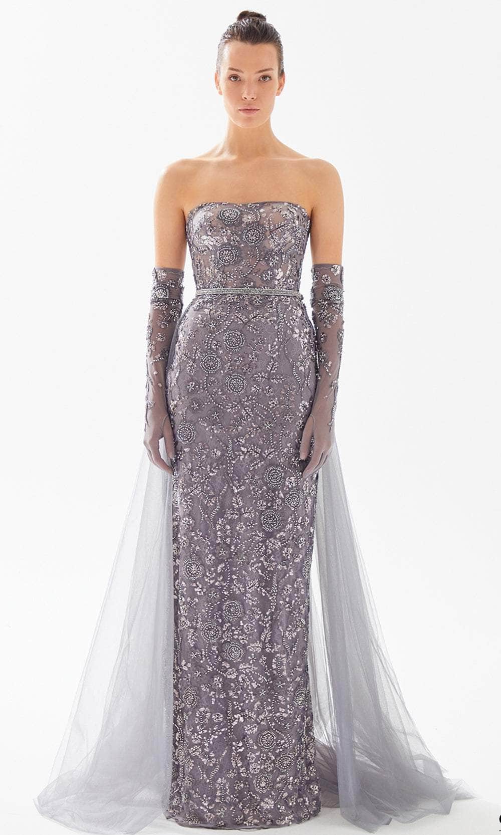 Tarik Ediz 98312 - Beaded Embroidered Lace Evening Gown
