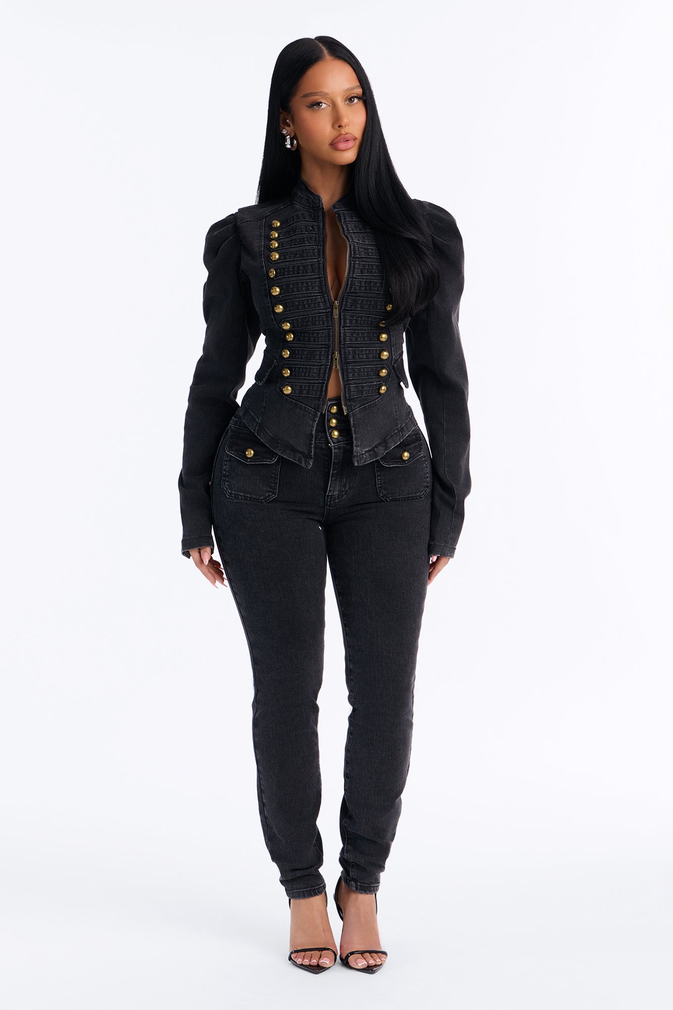 Royal Title High Rise Skinny Jeans - Black Wash