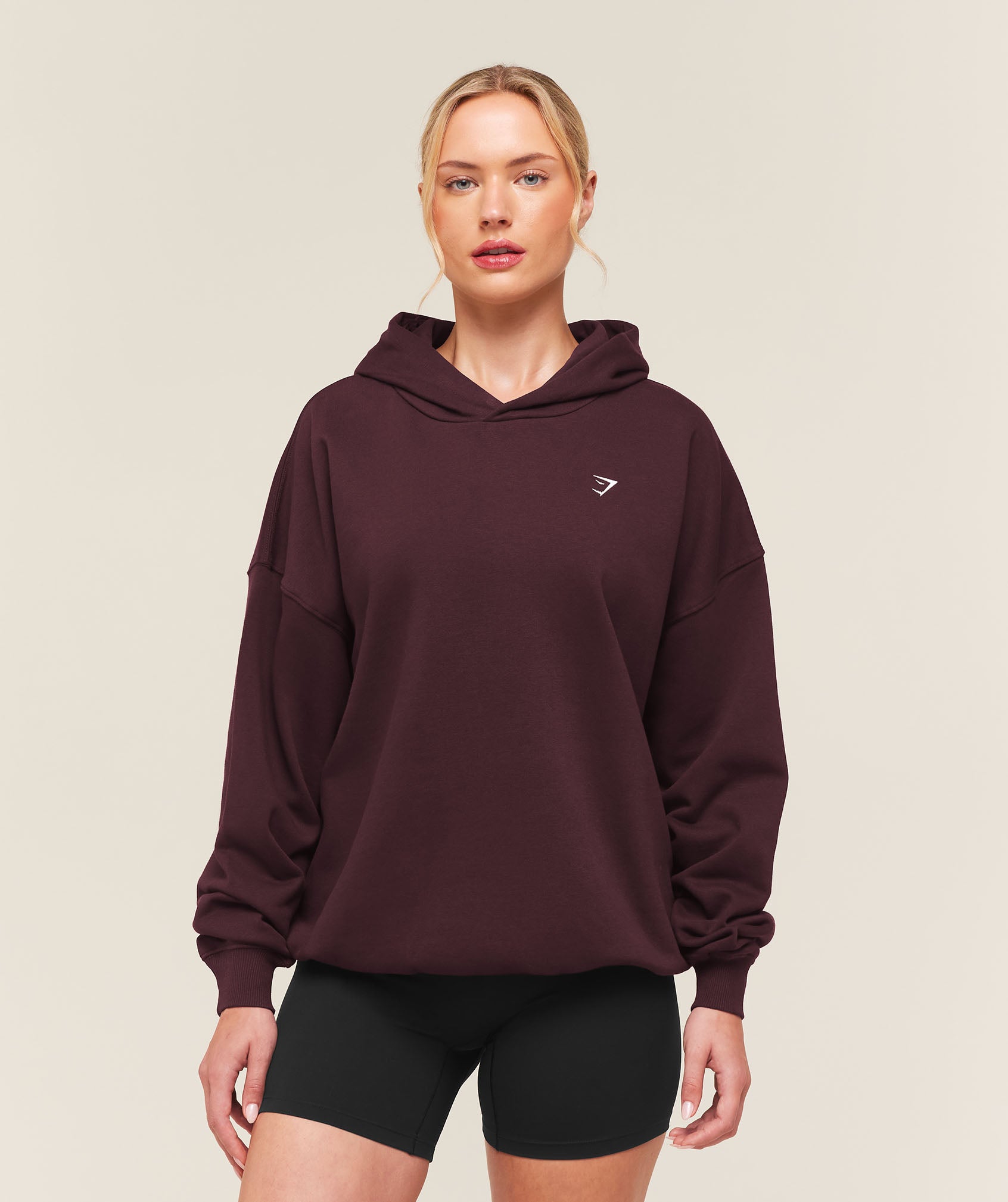 Gymshark Training Oversized Fleece Hoodie - Cherry Purple