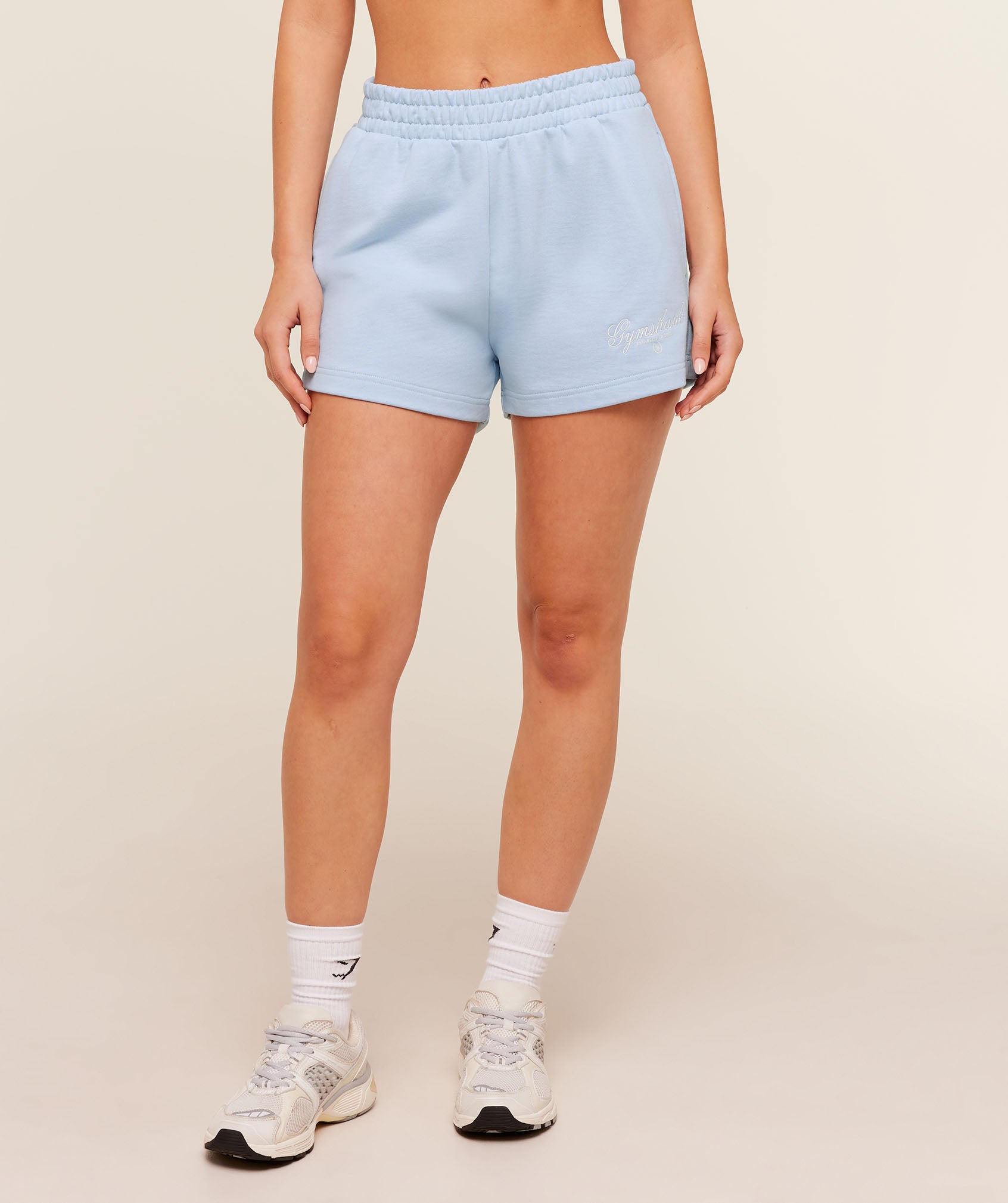 Gymshark Script Embroidery Shorts - Chilled Blue