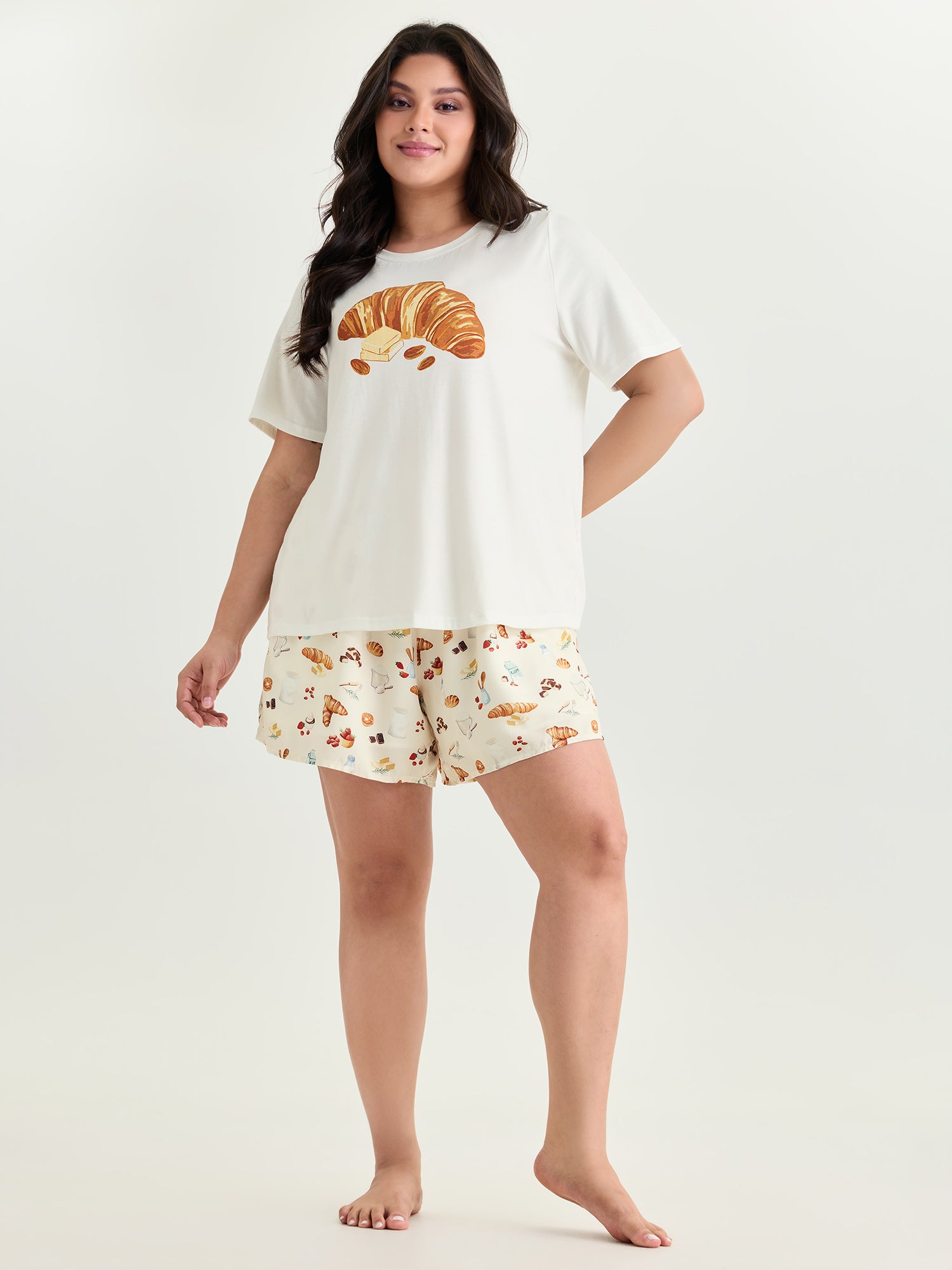 Supersoft Butter Croissant Print Lounge Set