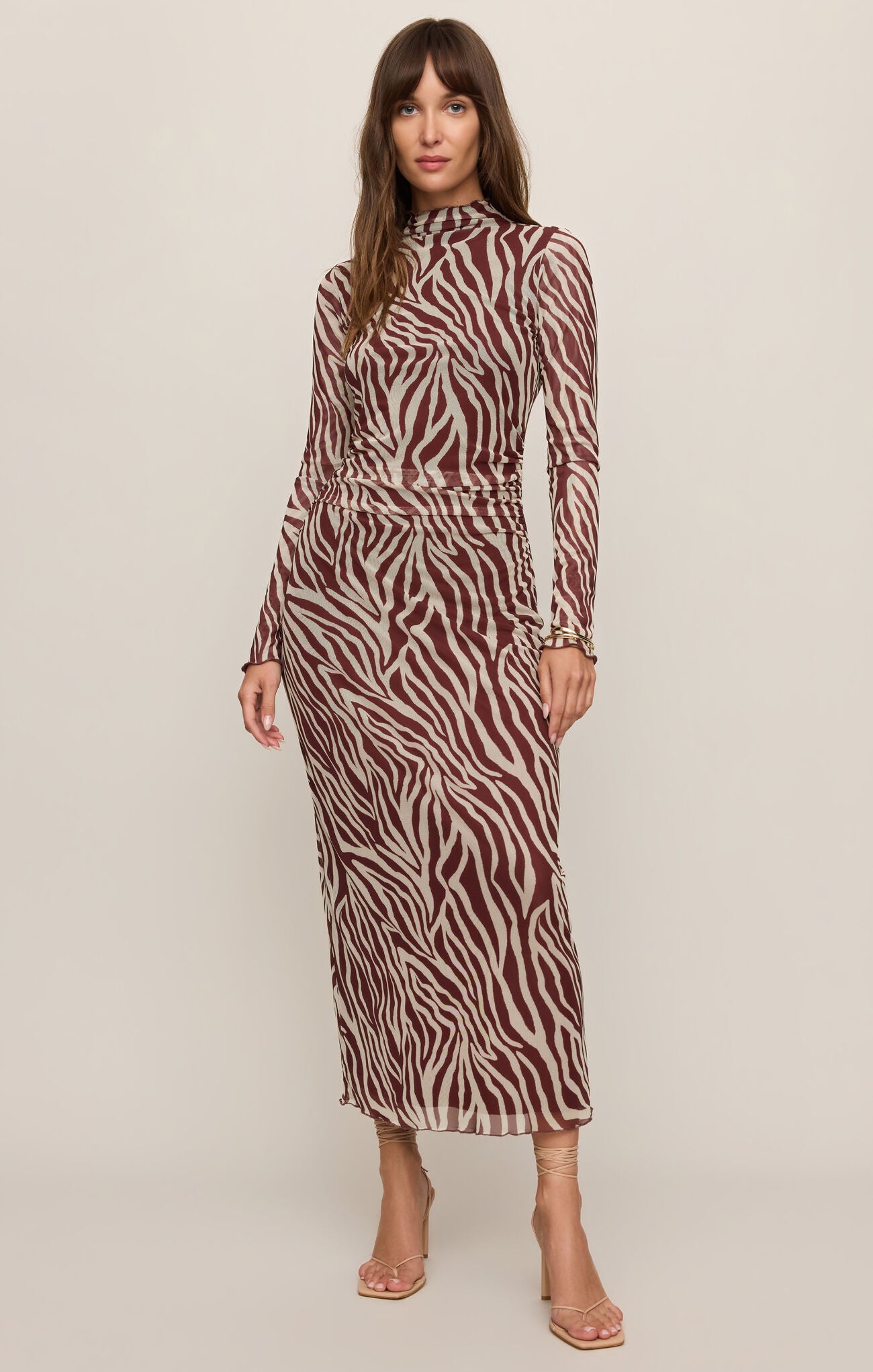Z Supply Velvet Rouge Sevilla Zebra Mesh Midi Dress