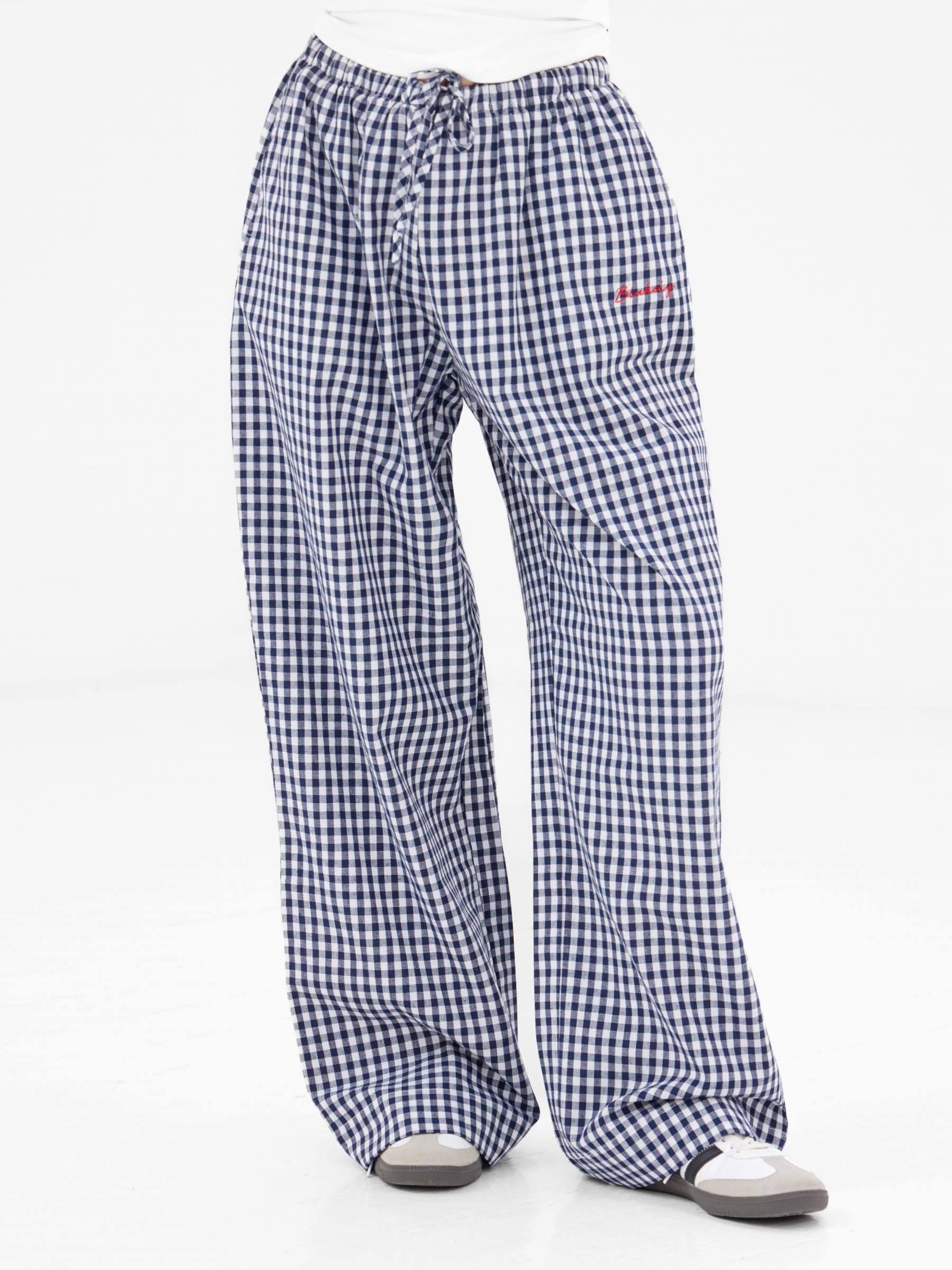Lottie Gingham Trousers - Navy