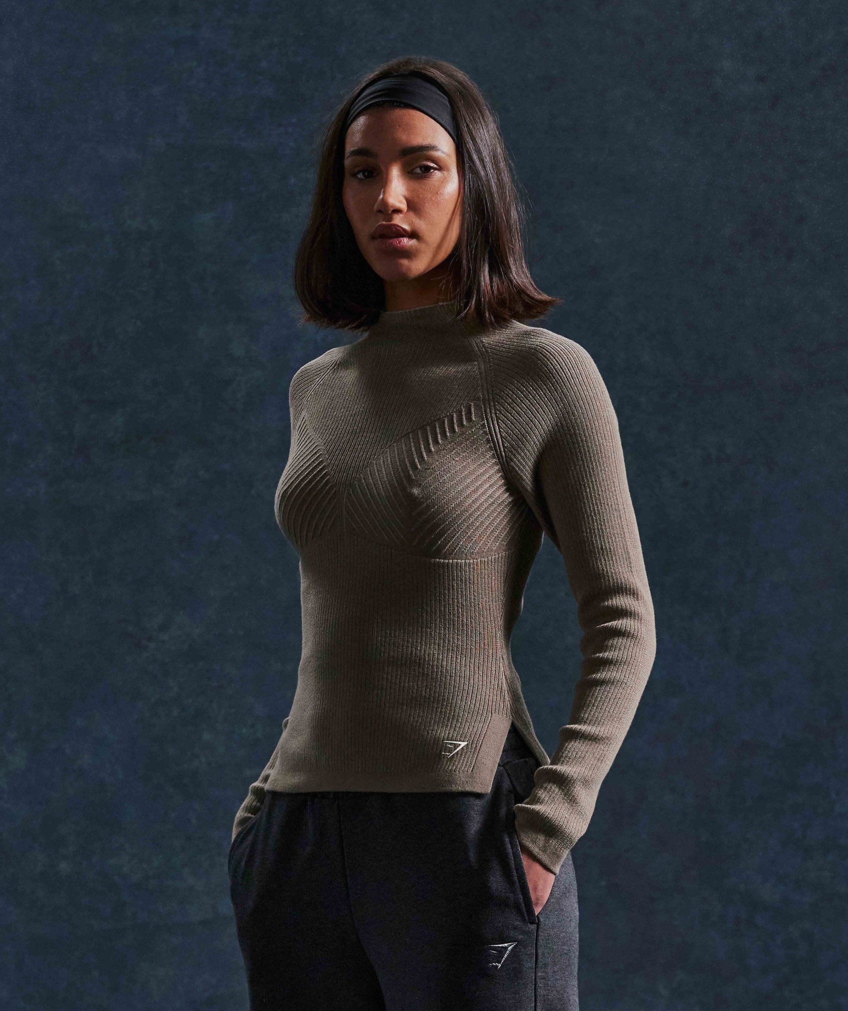 Gymshark Pause Knitwear Long Sleeve Top - Brown