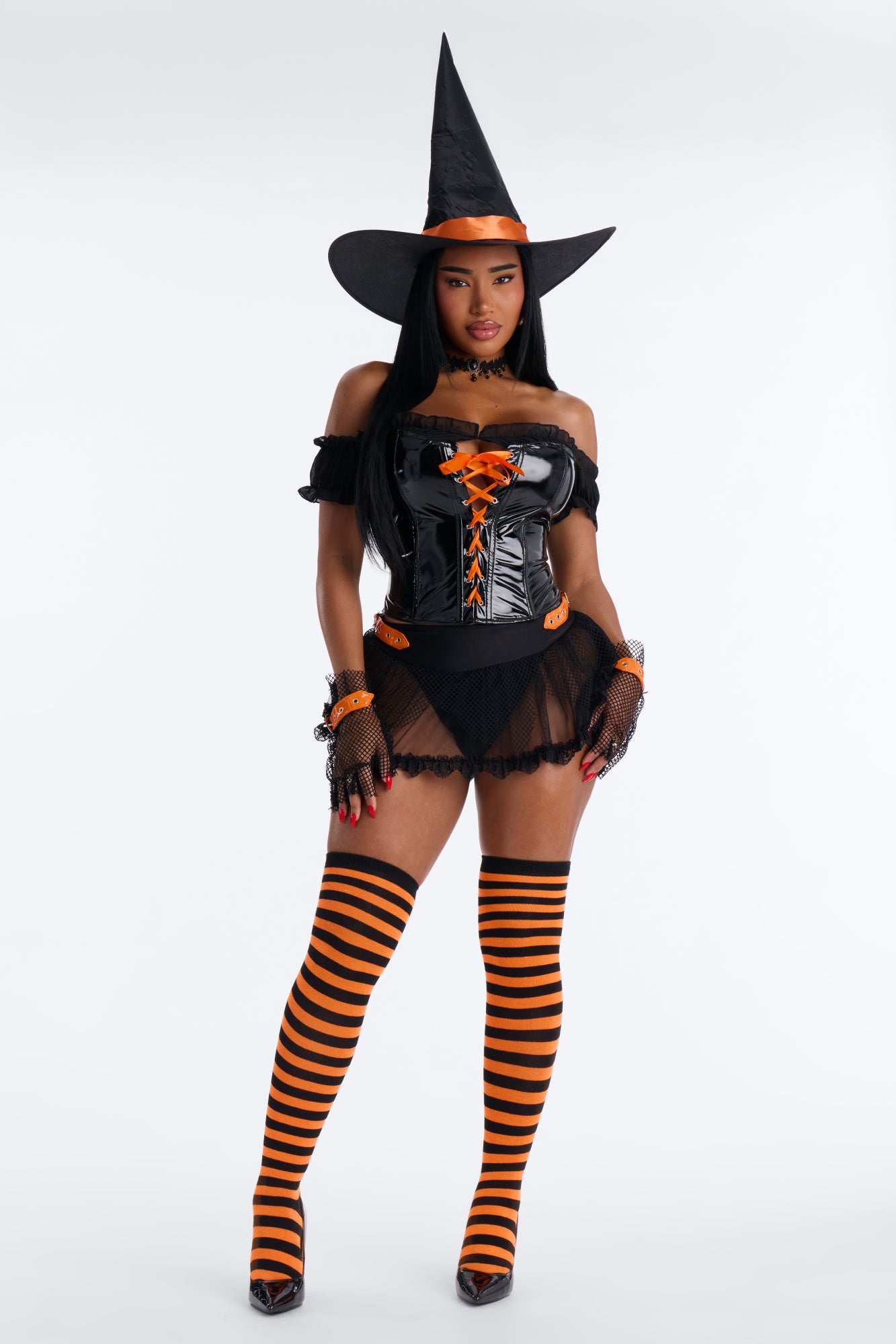 Wickedly Hot 7 Piece Costume Set - Black/combo