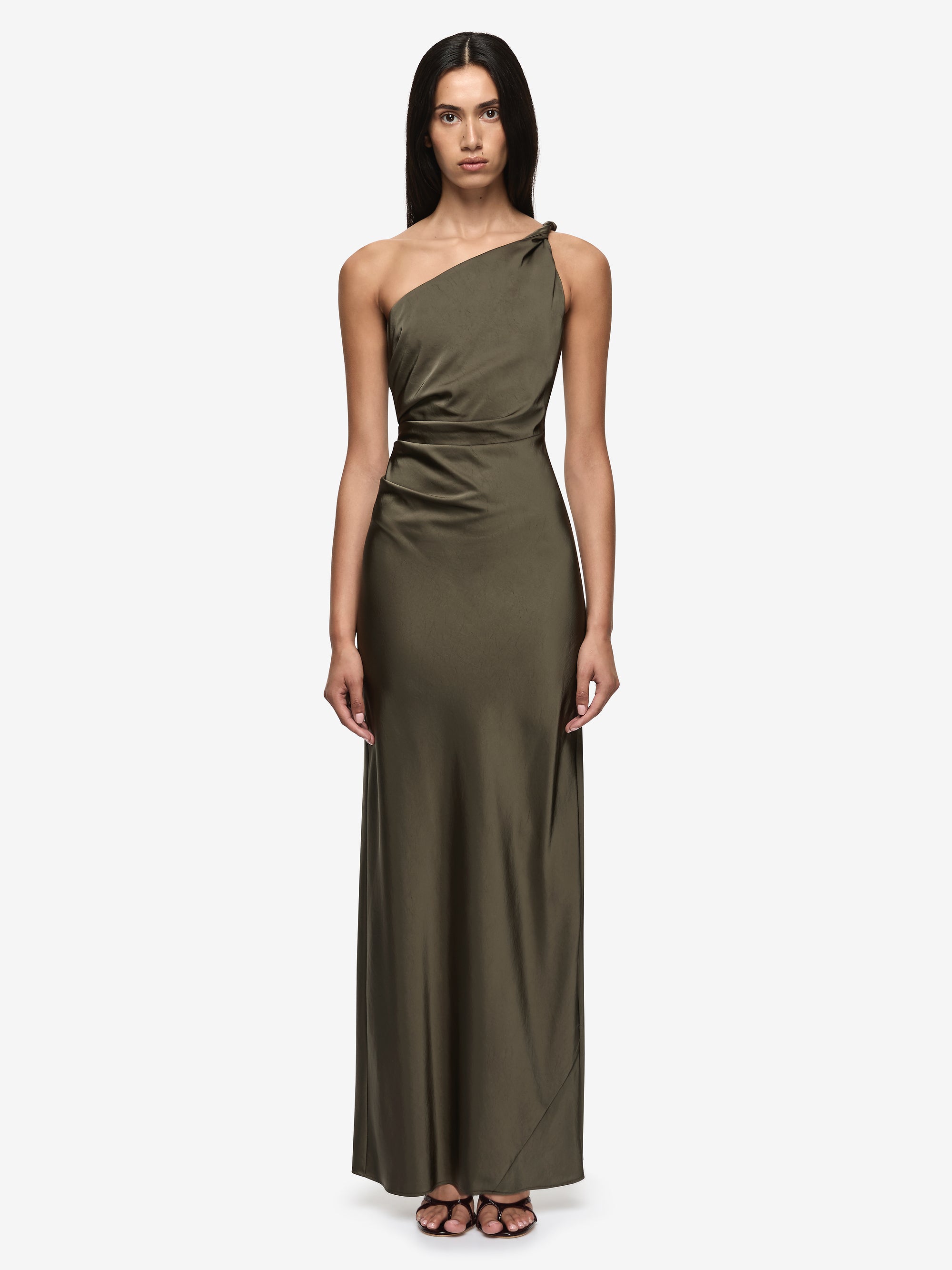 LUNETTA ASYM DRESS - DARK WILLOW