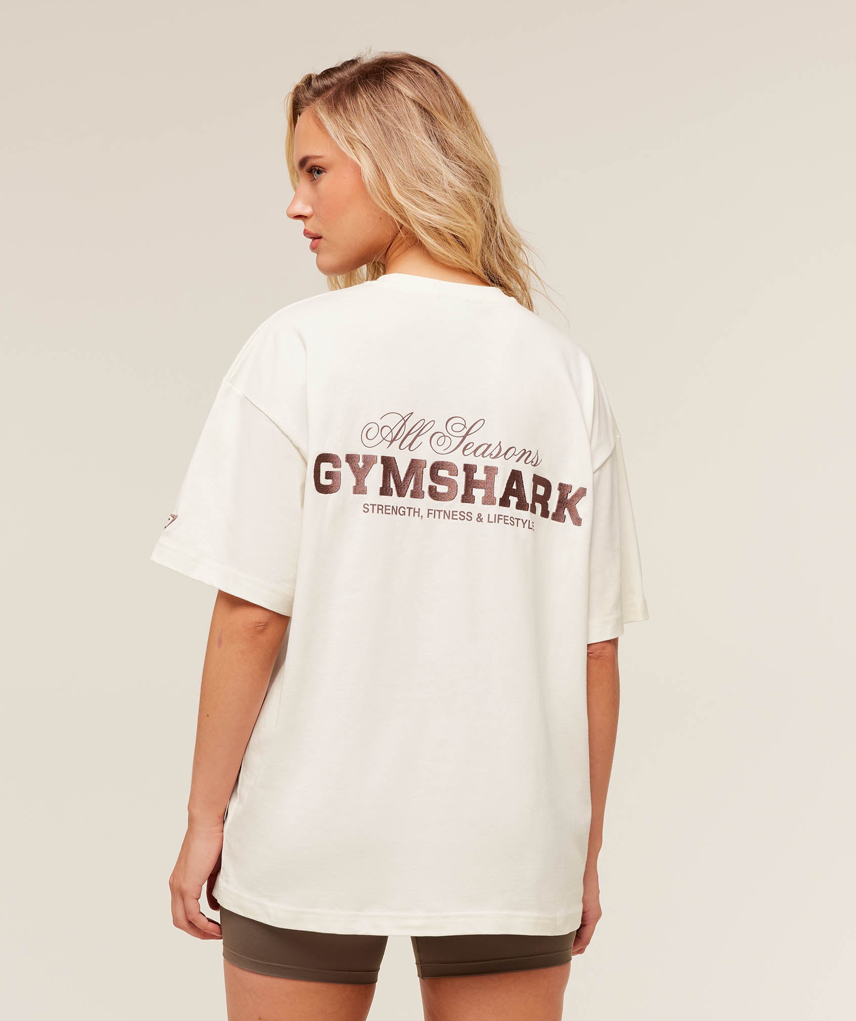 Gymshark All Seasons Graphic Short Sleeve T-Shirt - Soft White