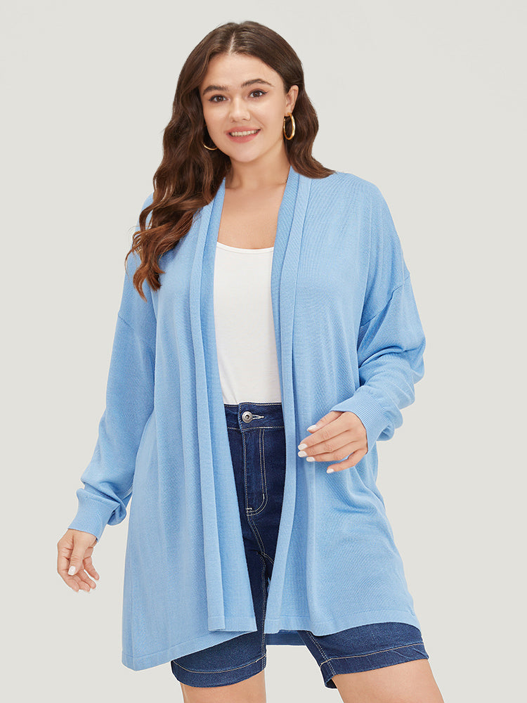 Supersoft Essentials Plain Drop Shoulder Lapel Collar Cardigan