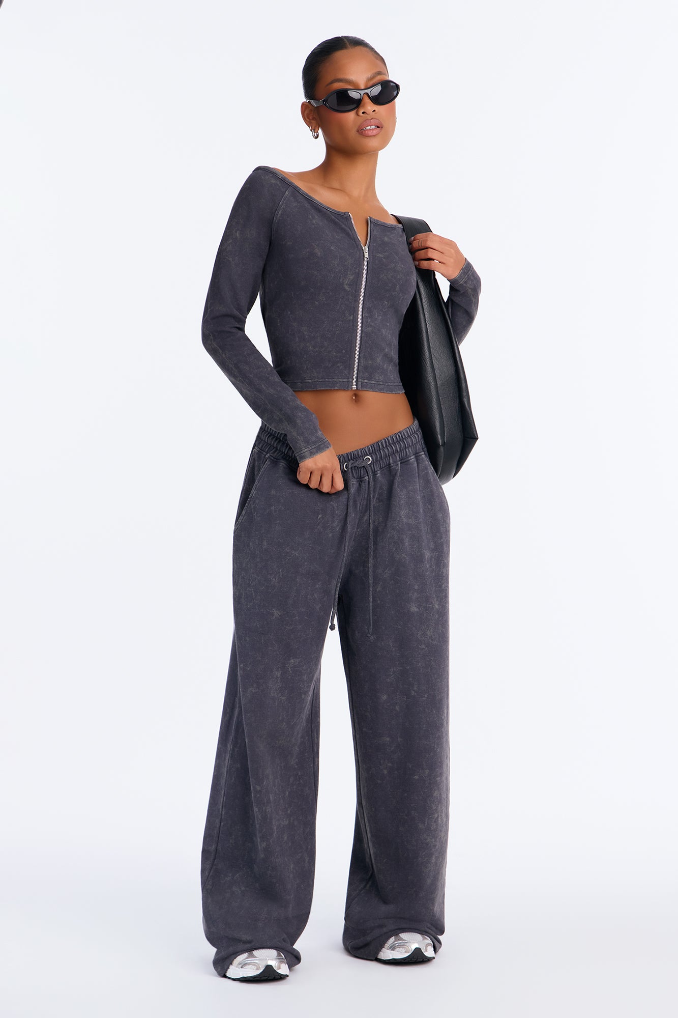 Kallen French Terry Pant Set - Charcoal