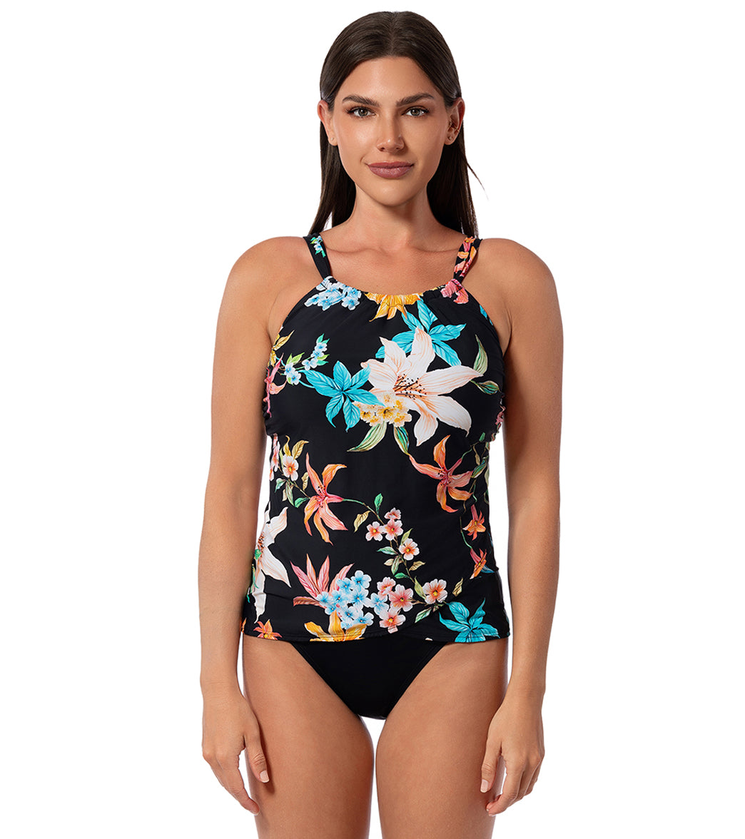 Jantzen Women's Garden Party Audrey Drape Tankini Top