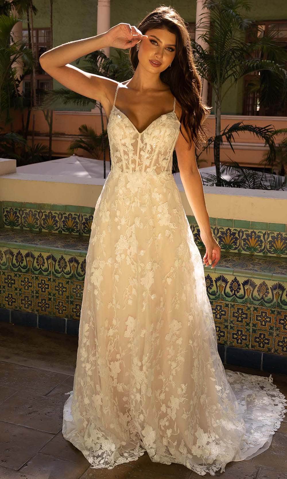 Primavera Bridal 11135 - Sleeveless Corset Bodice Bridal Dress