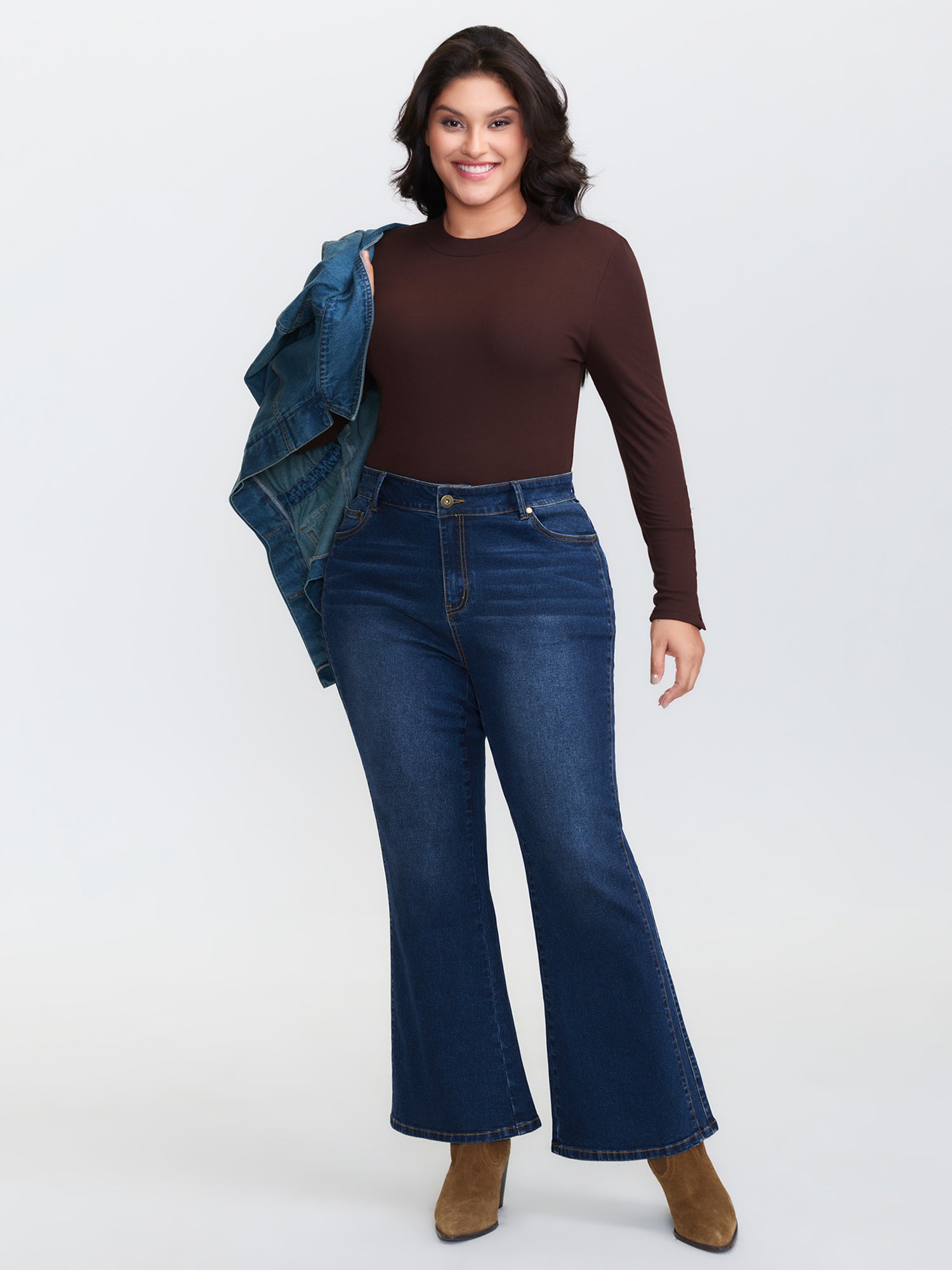 Mid-Rise Flare Hem Jeans