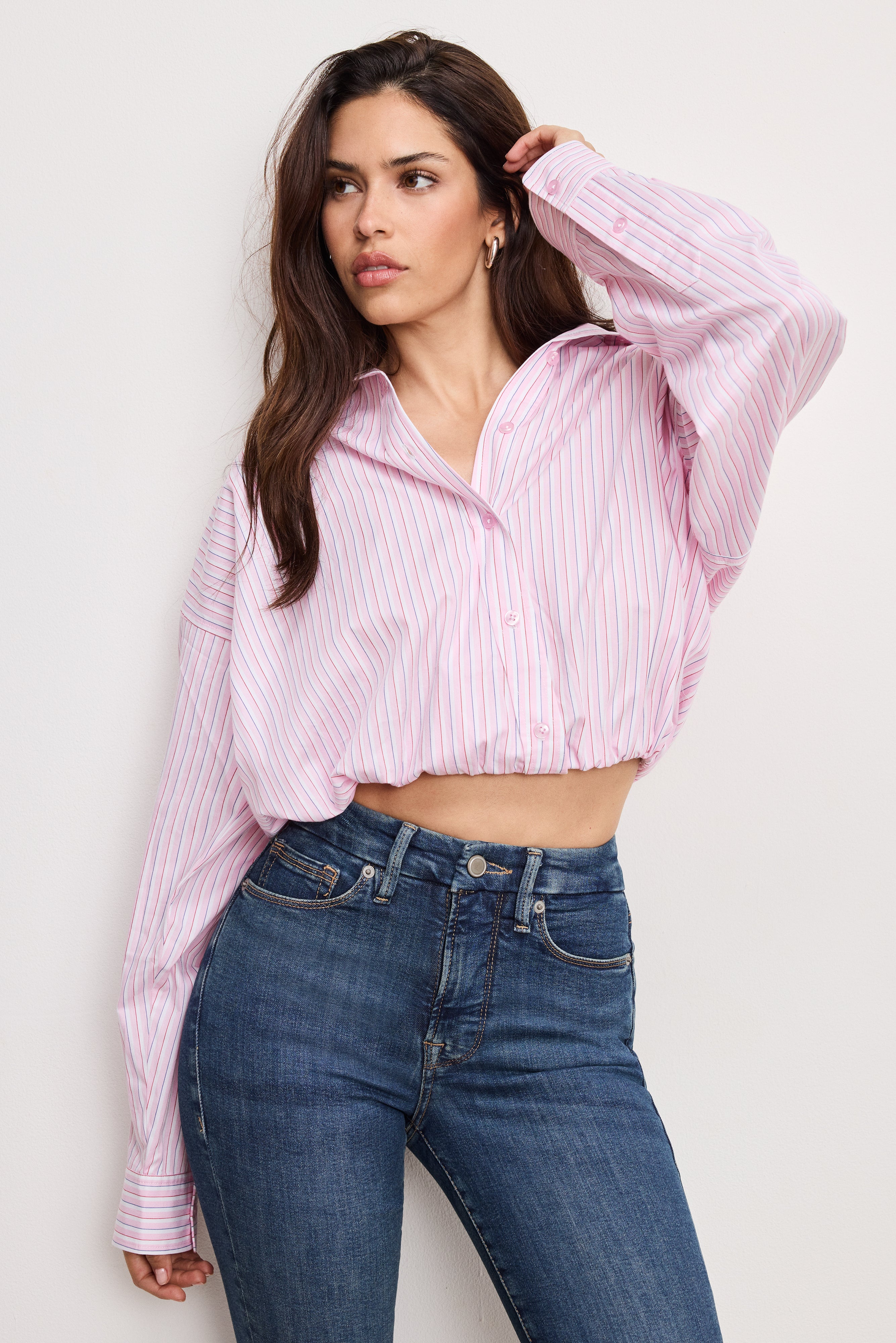 POPLIN BUBBLE SHIRT | CANDY STRIPE001