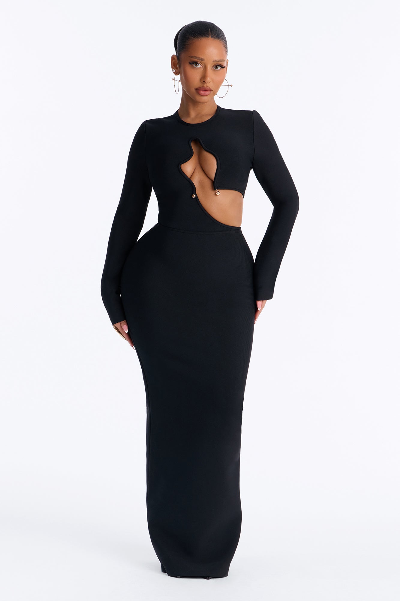 Let Me Know Bandage Maxi Dress - Black