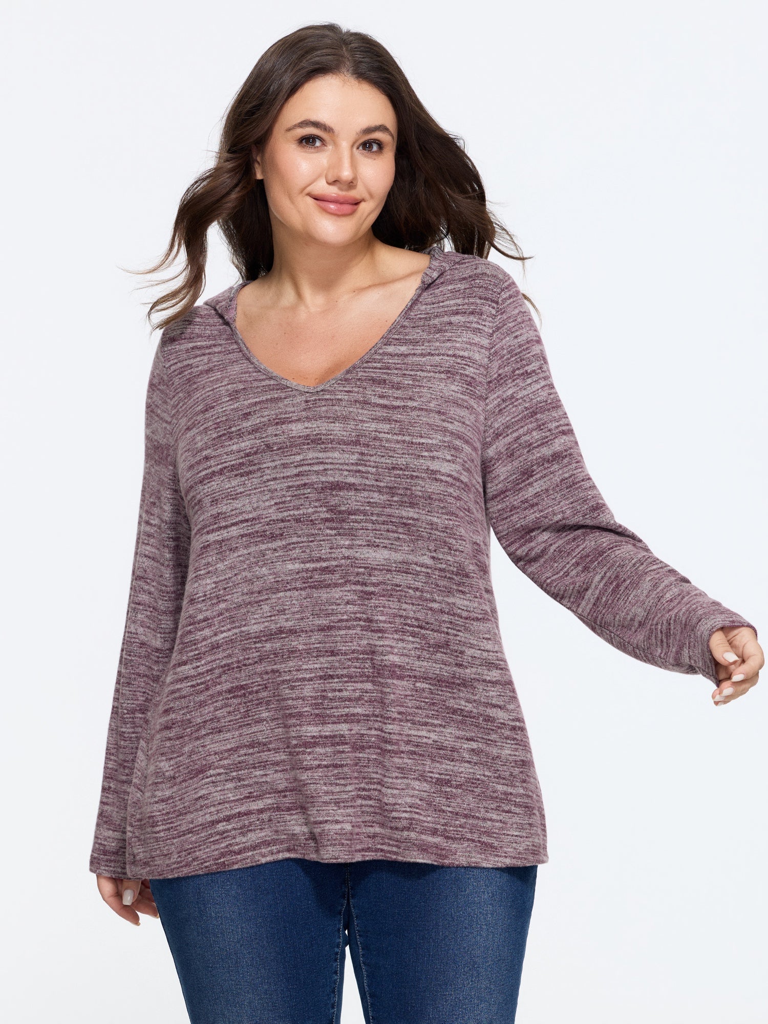 Supersoft Heather Hooded Long Sleeve T-Shirt