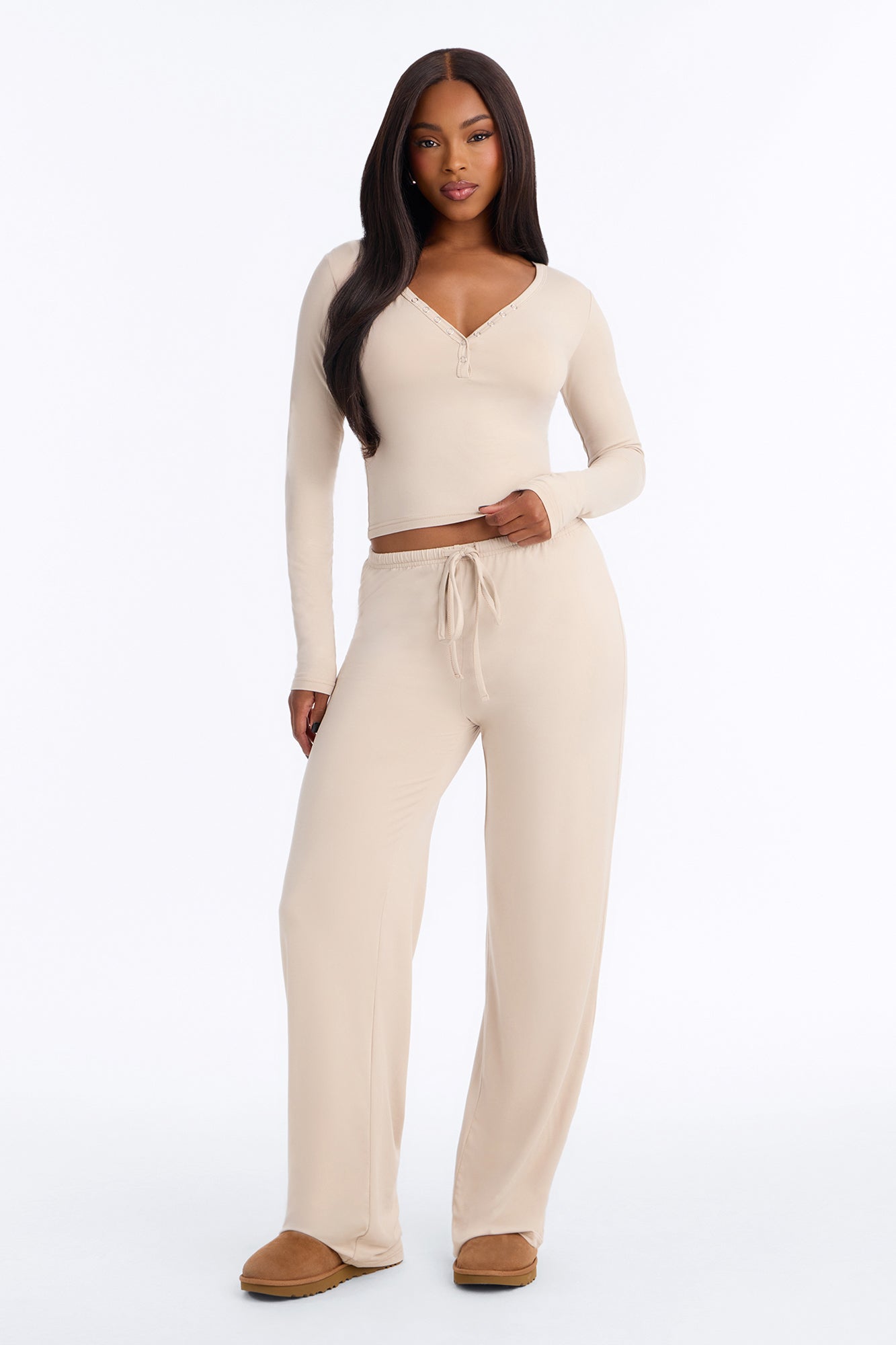 Lazy Morning Pant Set - Oatmeal