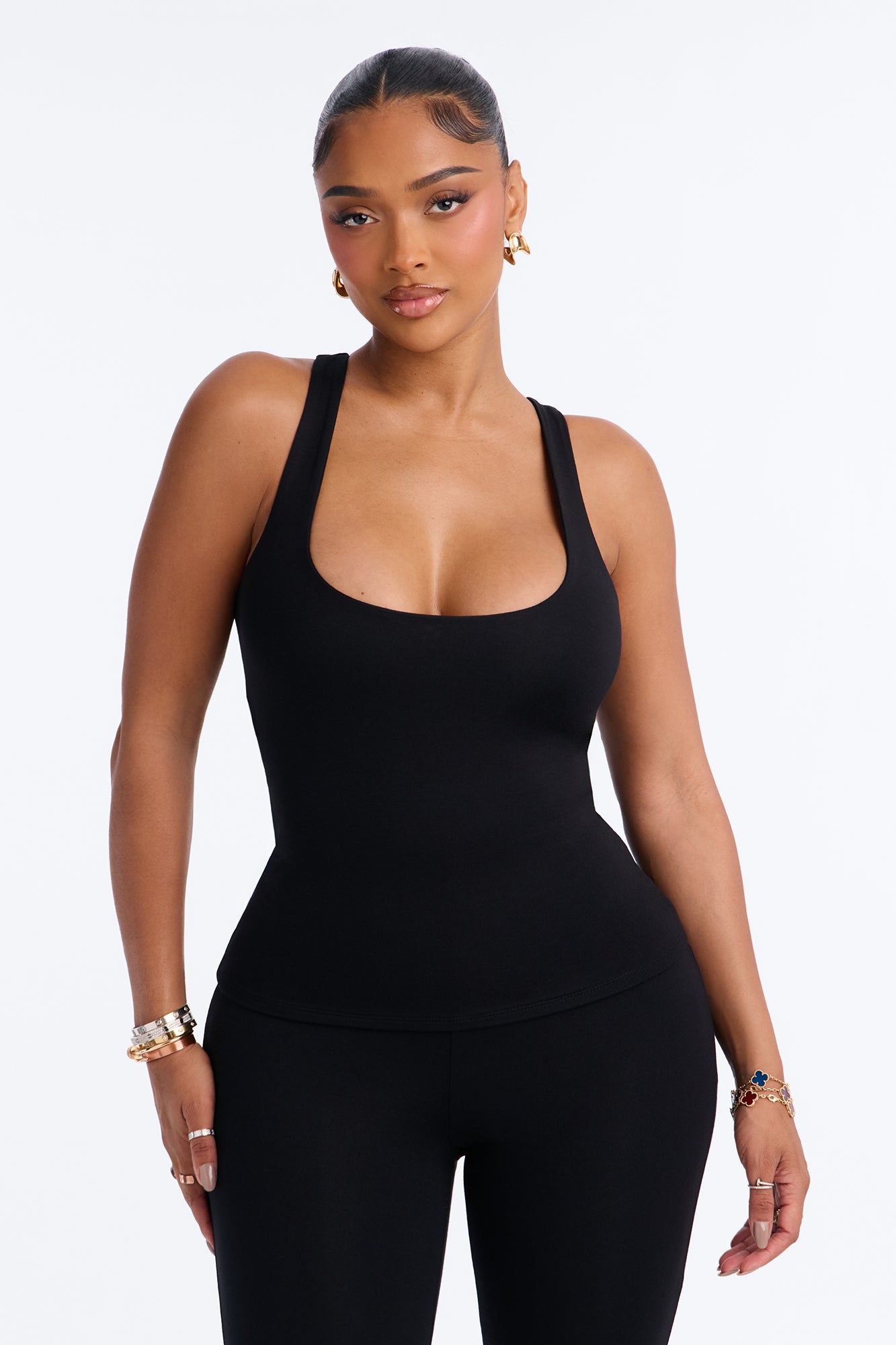 Estelle Premium Modal Racerback Tank Top - Black