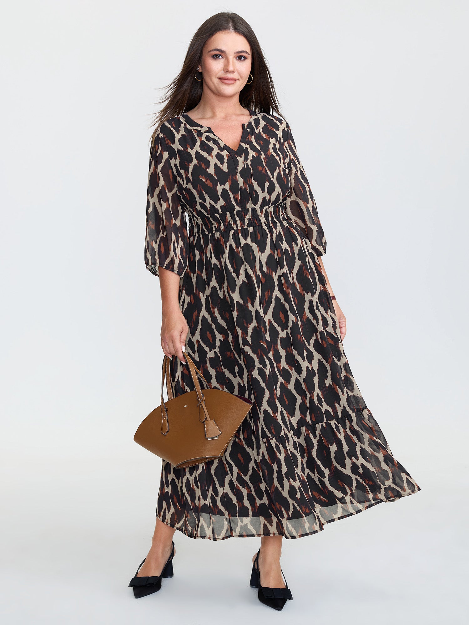 Supersoft Leopard Print Tiered Maxi Dress
