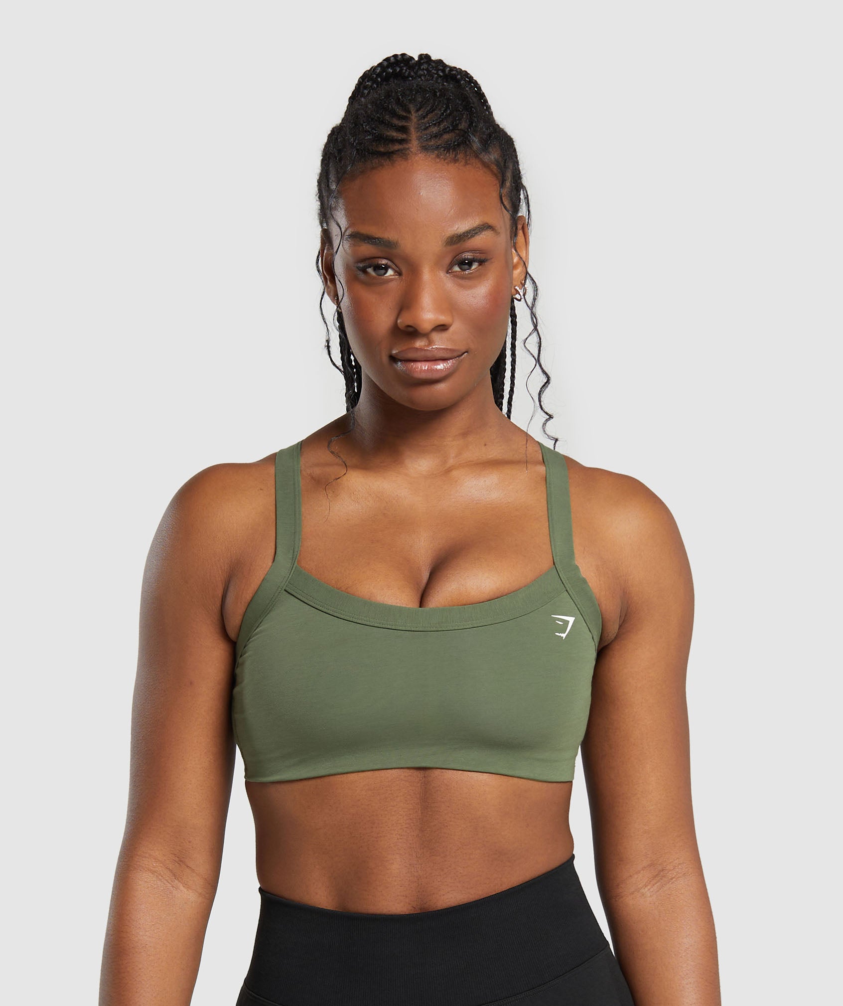 Gymshark Cotton Lifting Sports Bra - Core Olive