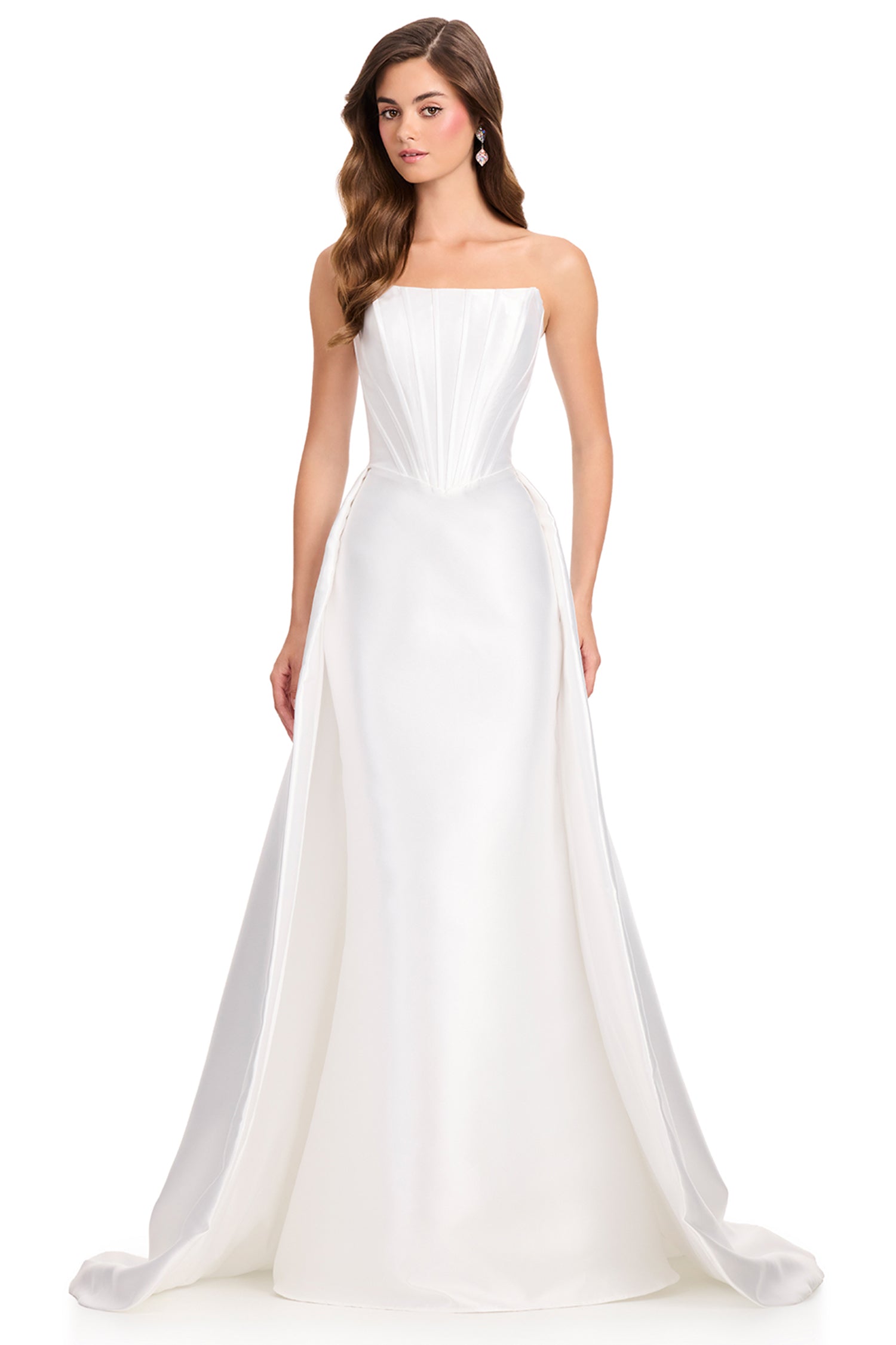 Ashley Lauren 12431 - Corset Mikado Overskirt Prom Gown