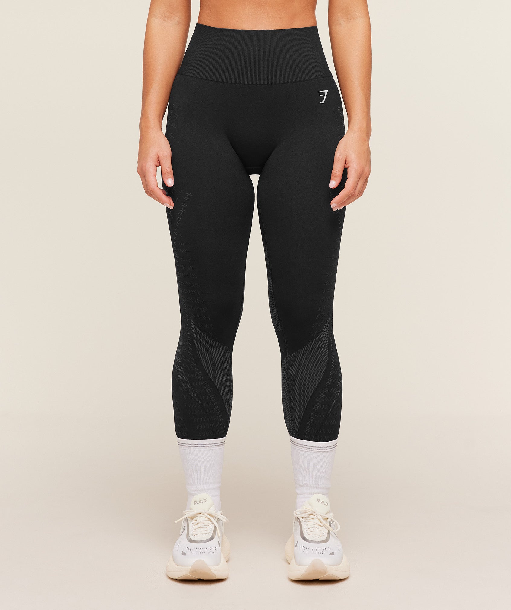Gymshark Running Seamless Legging - Black/Asphalt Grey