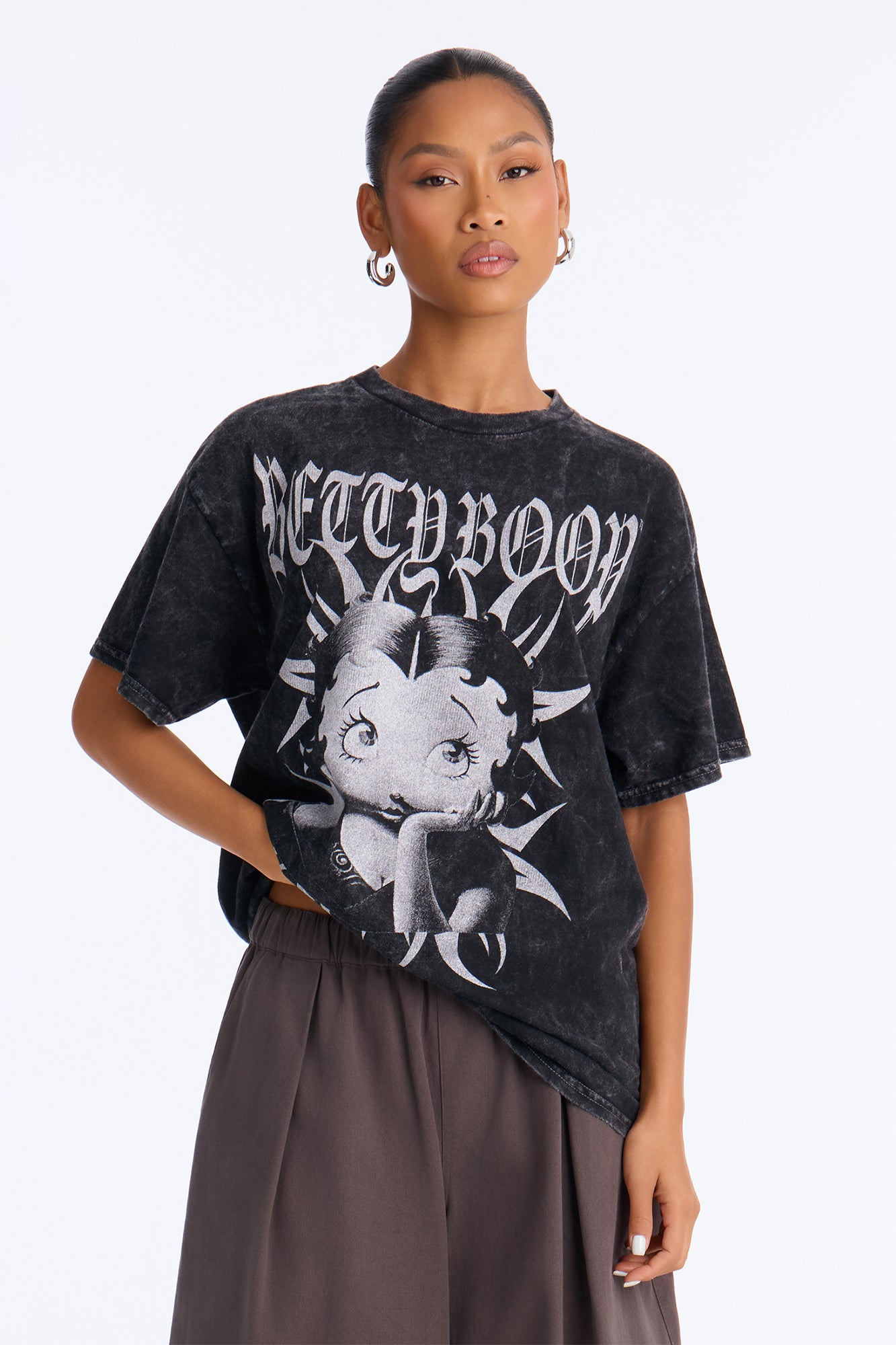 Betty Boop Original Gangster Washed Tee - Black