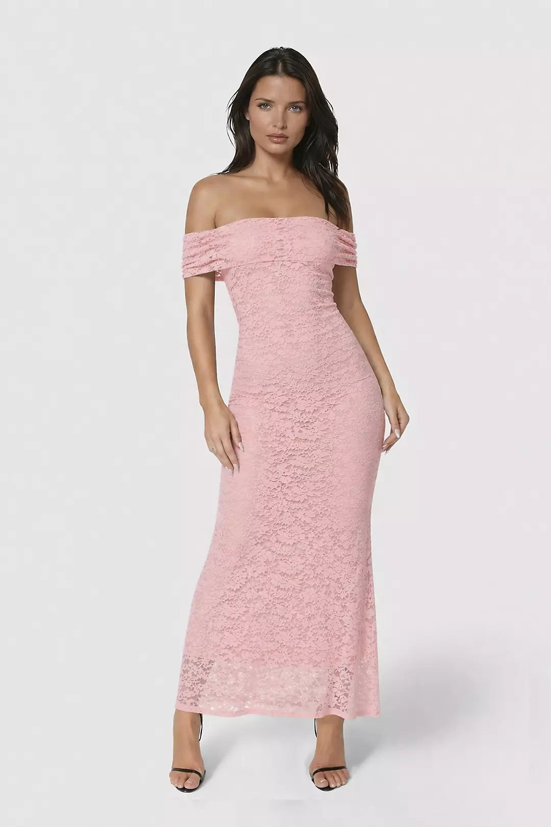 Off-the-Shoulder Lace Sheath Dress