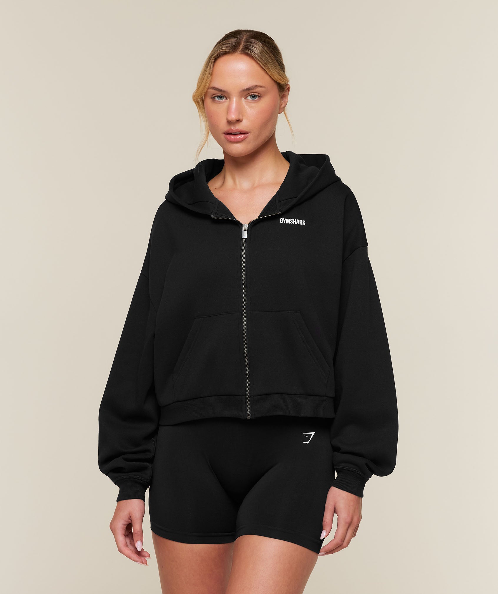 Gymshark Cosy Luxe Zip Through Hoodie - Black