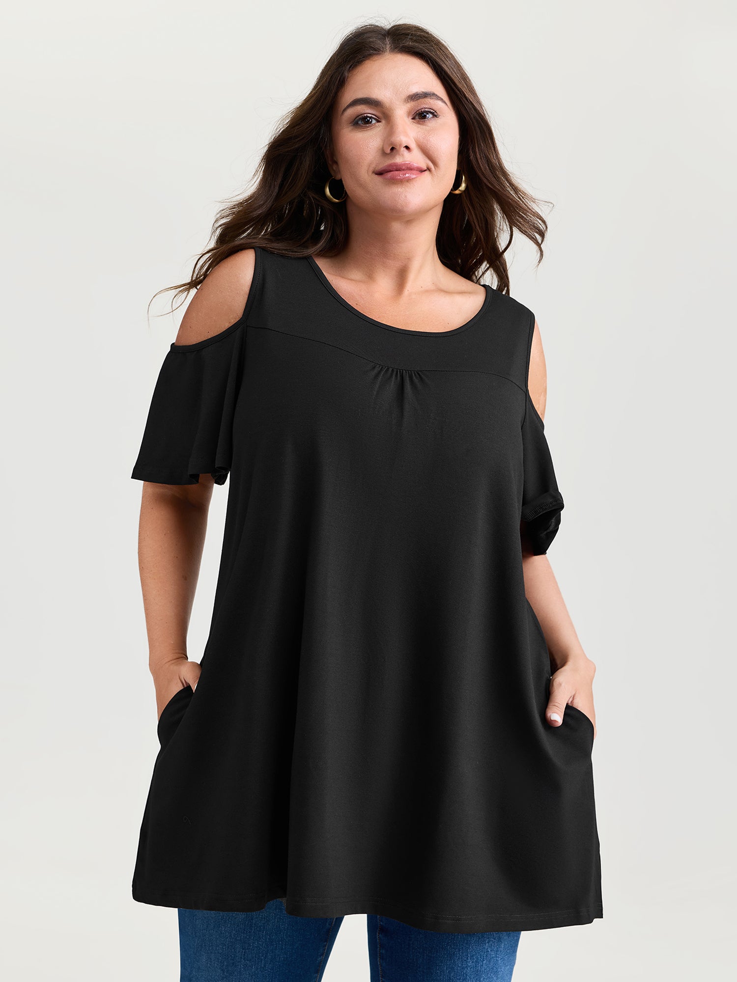 Supersoft Bust-Friendly Shoulder Cut-Out T-Shirt