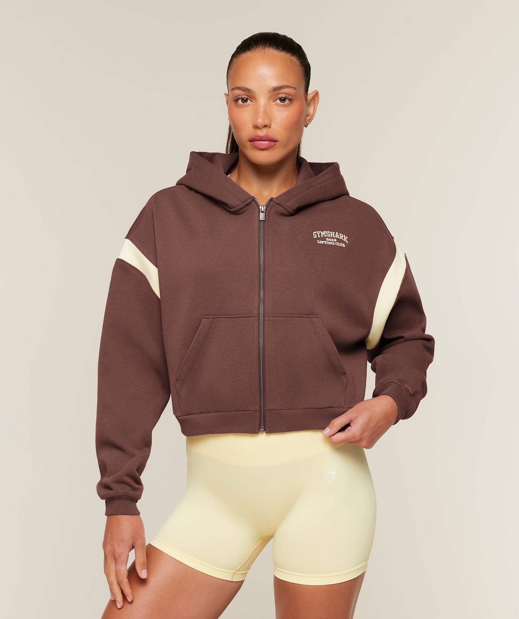 Gymshark Cosy Luxe Campus Full Zip Hoodie - Espresso Brown