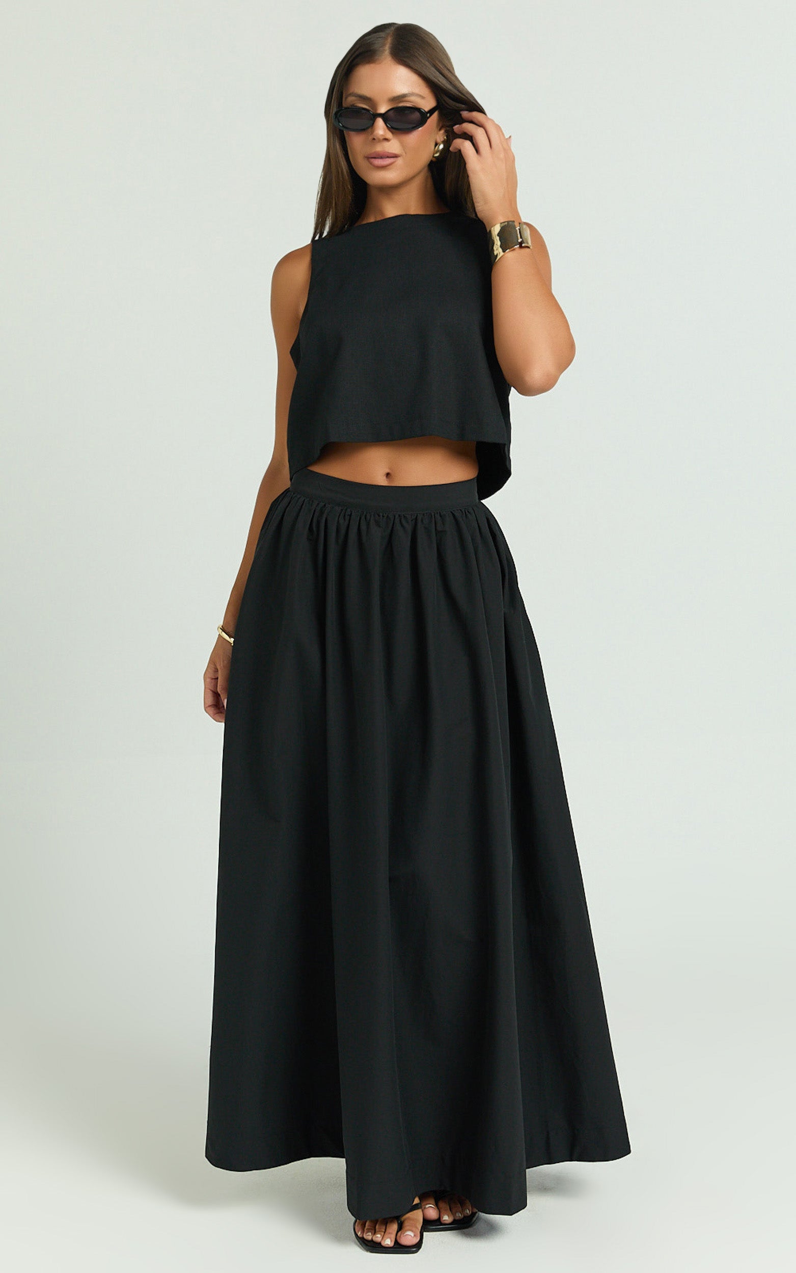 Preston Maxi Skirt - Full Aline Skirt in Black