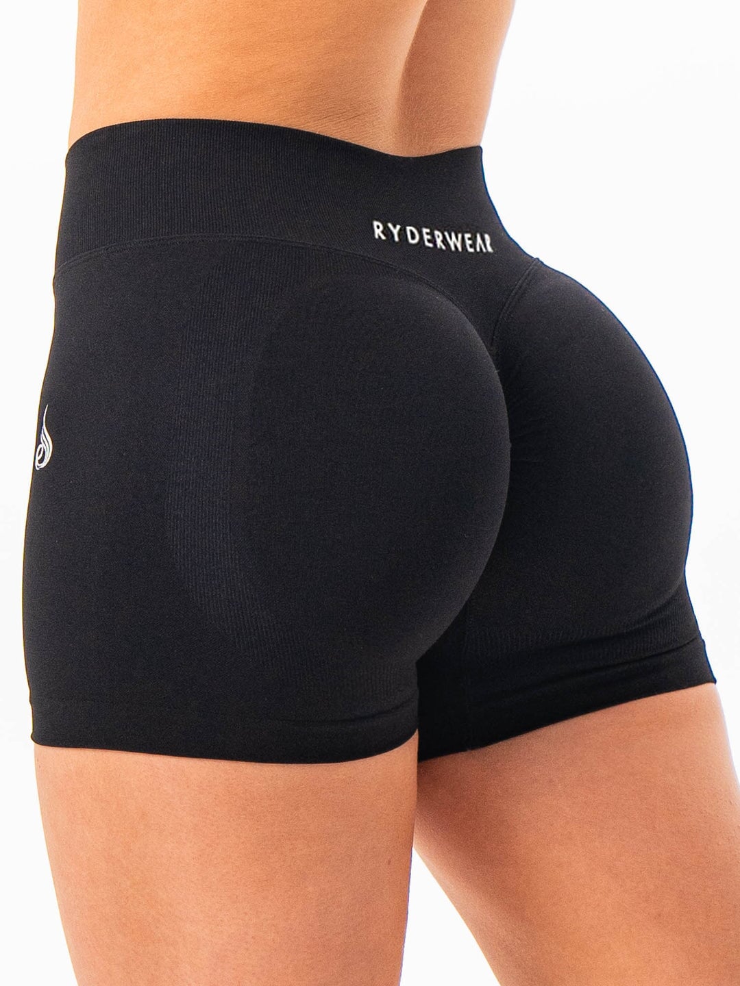 Sculpt Seamless Mini Mid Rise Shorts - Black