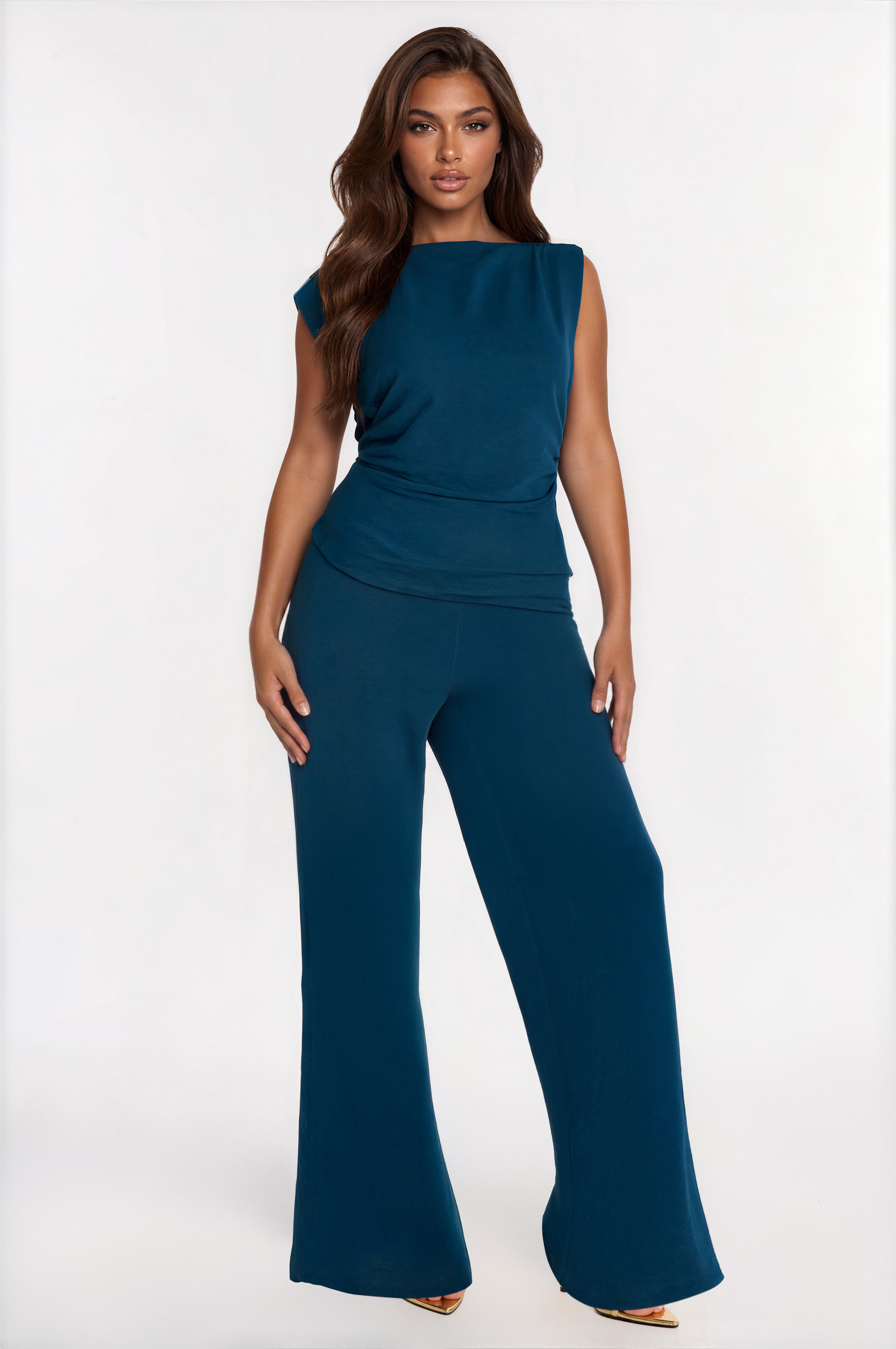 Best Influence High Neck Jumpsuit - Navy