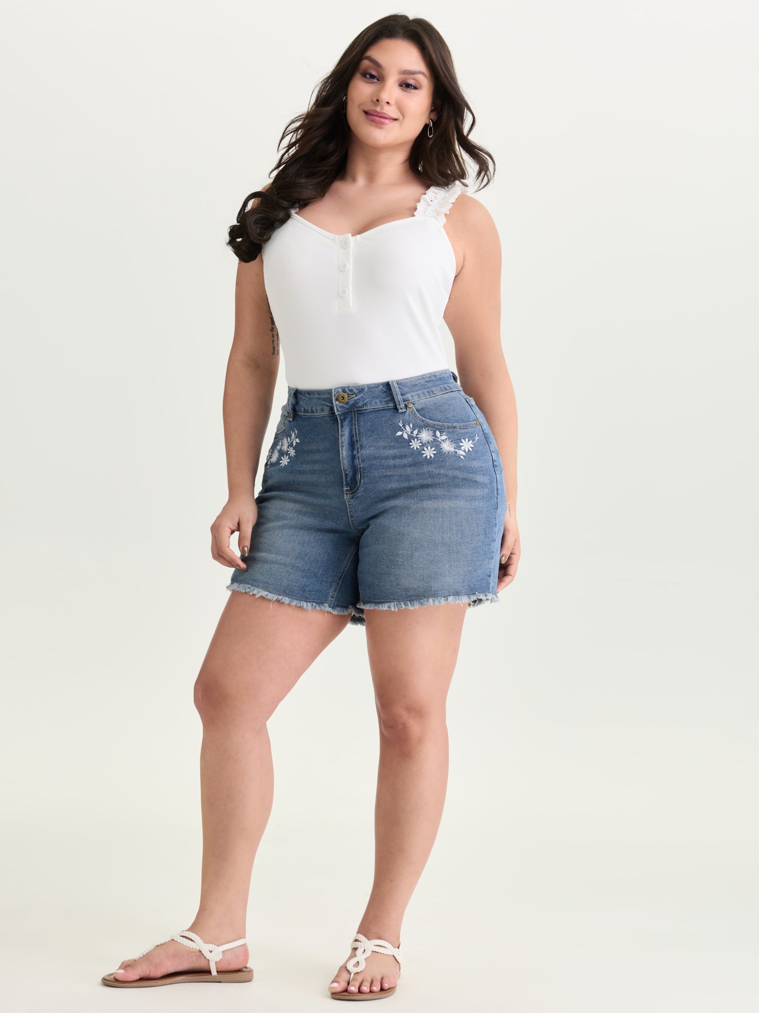 No Gap Waist Skinny-Fit Denim Shorts