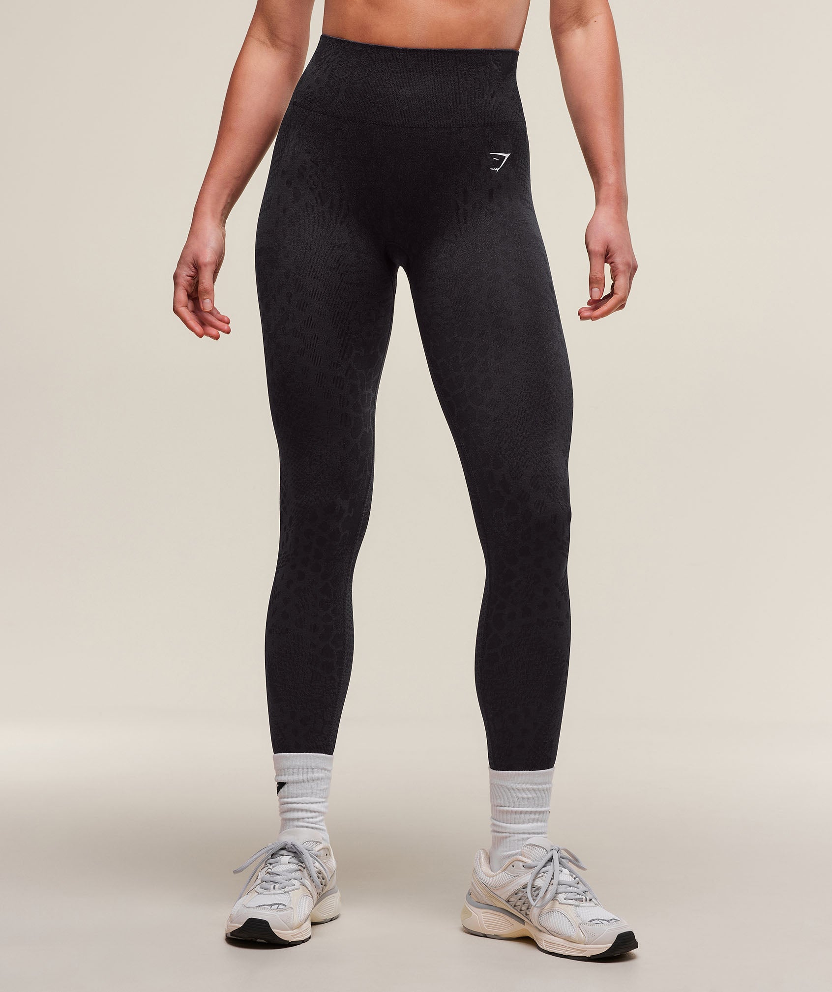 Gymshark Adapt Animal Seamless Leggings - Asphalt Grey/Black