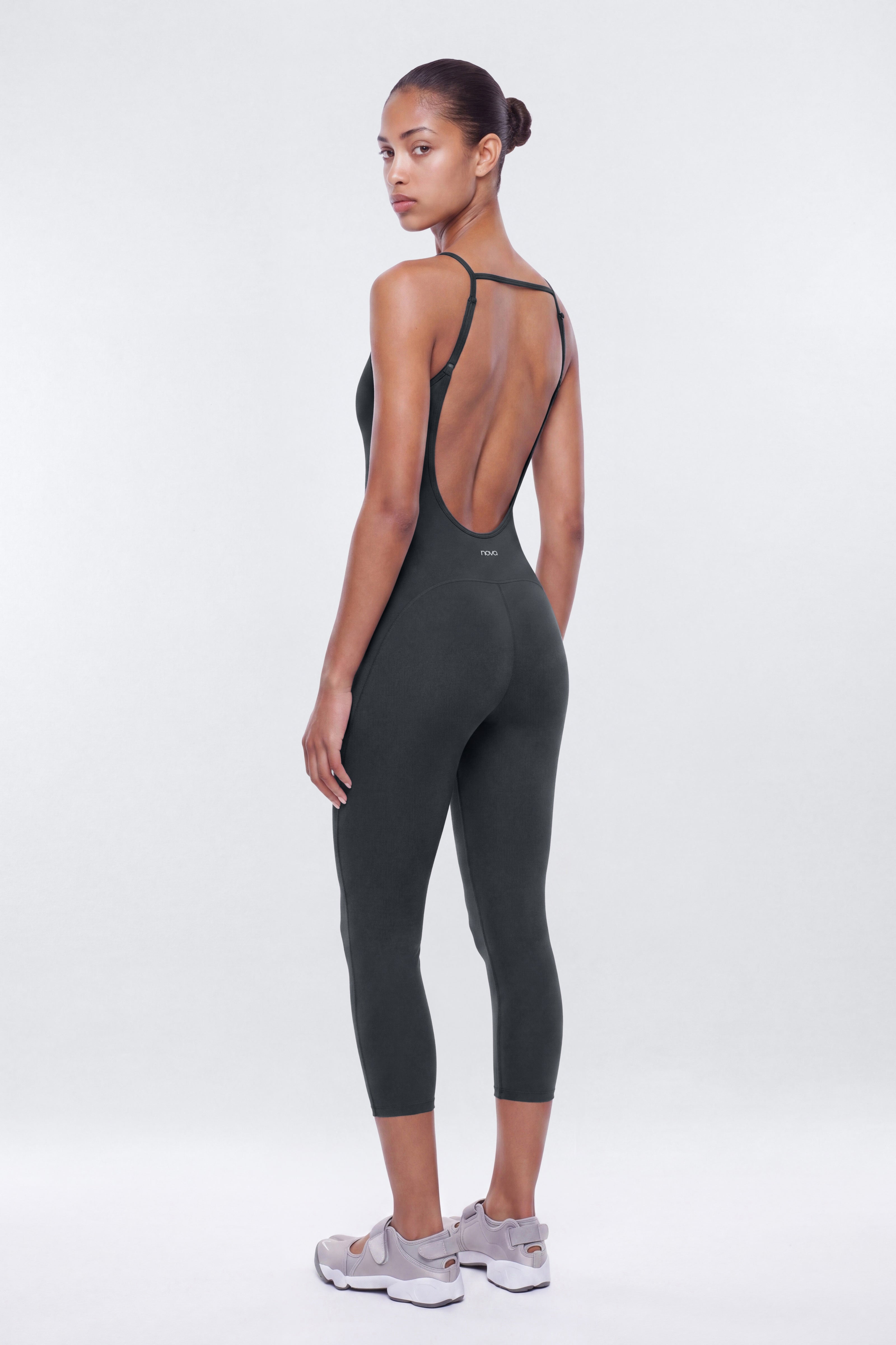 CloudForm™ 17″ Scoop Neck Capri Jumpsuit - Carbon