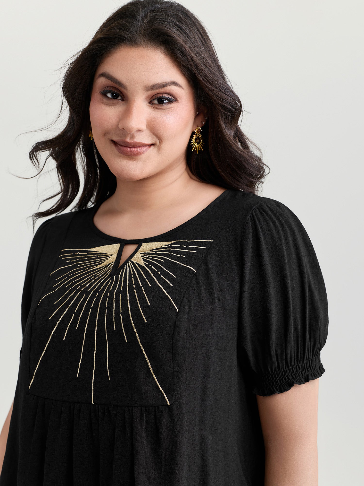 Supersoft Color Contrast Embroidery Blouse