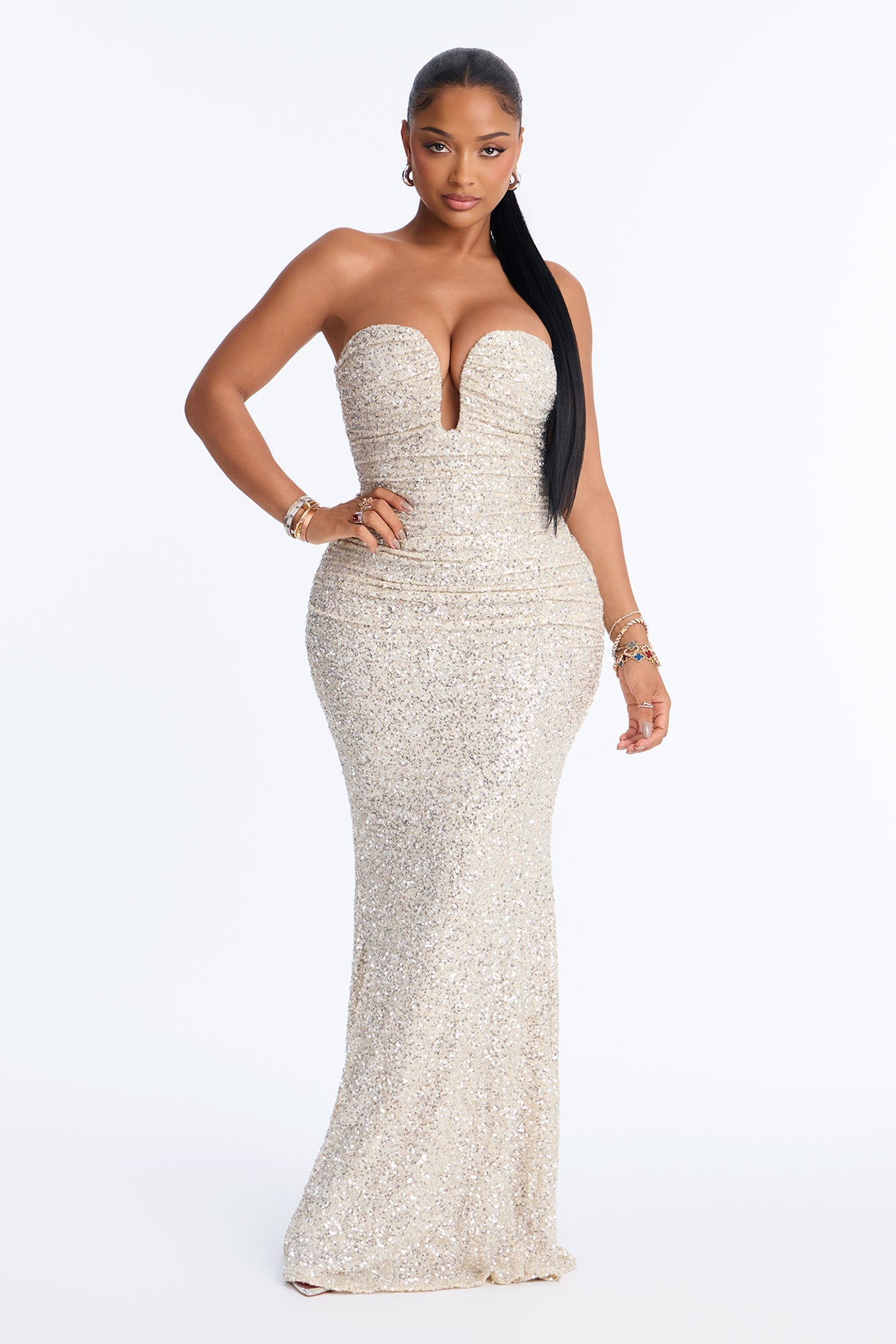 Dressed Like A Dream Sequin Gown - Silver