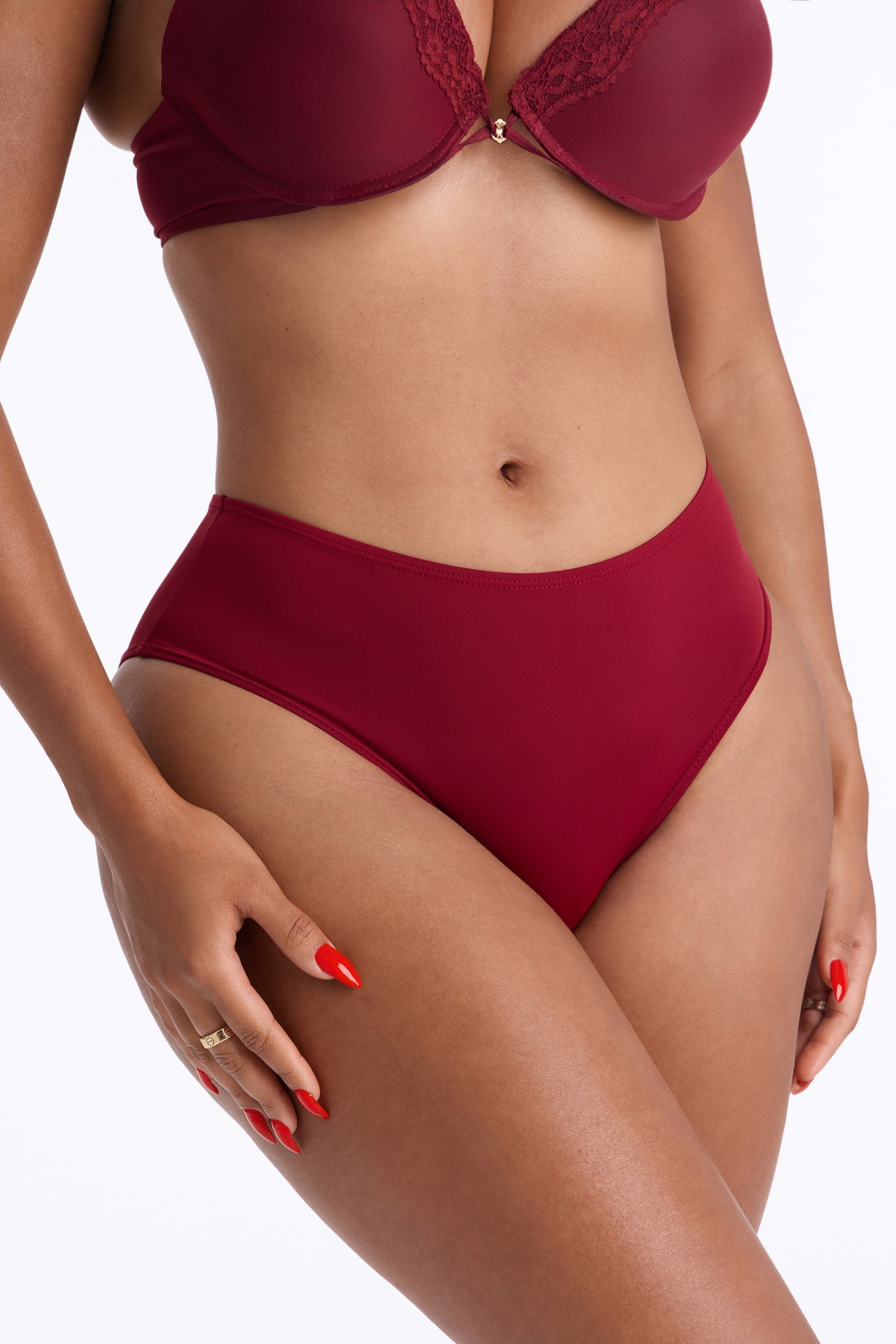 Nova Microfiber Mid Rise Hipster Panty - DarkRed
