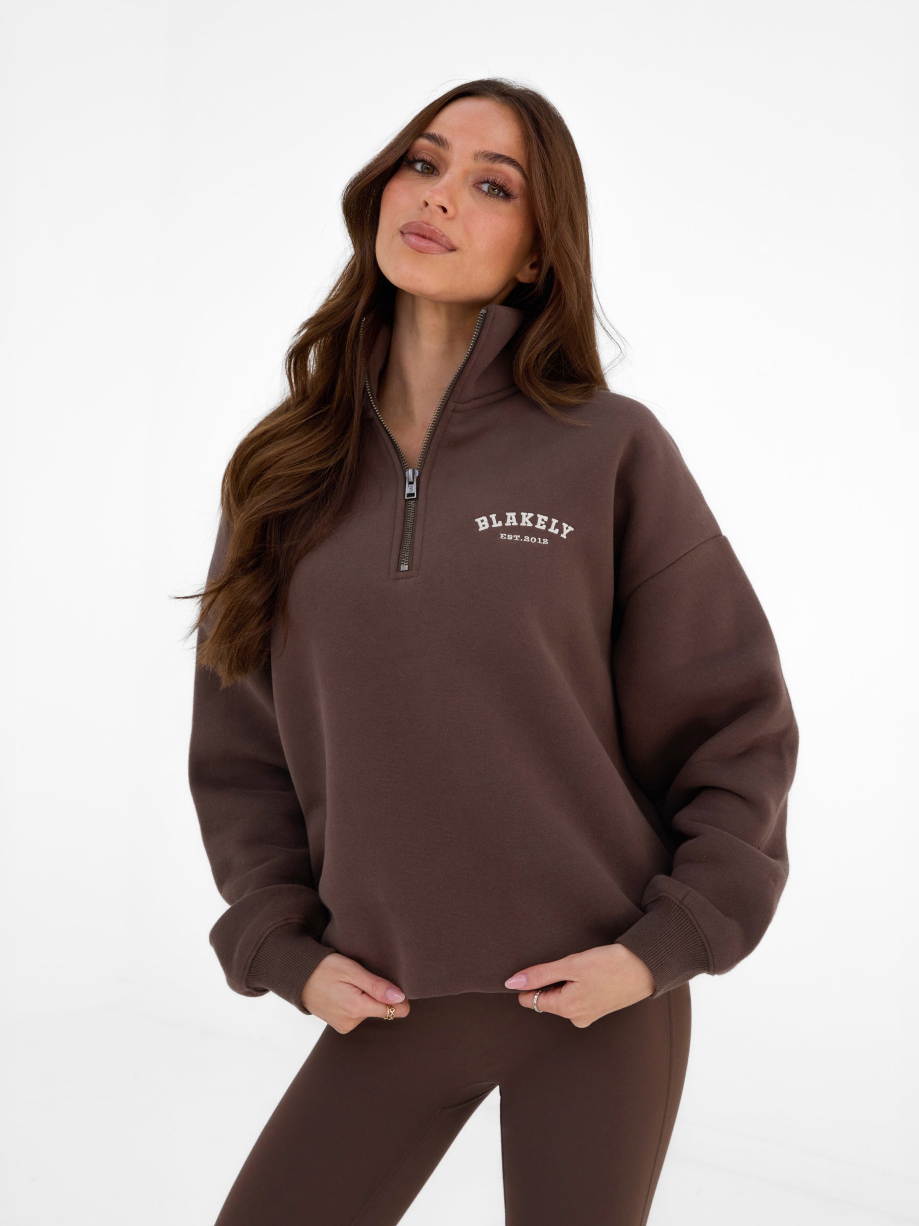 Heritage 1/4 Zip Jumper - Dark Chocolate